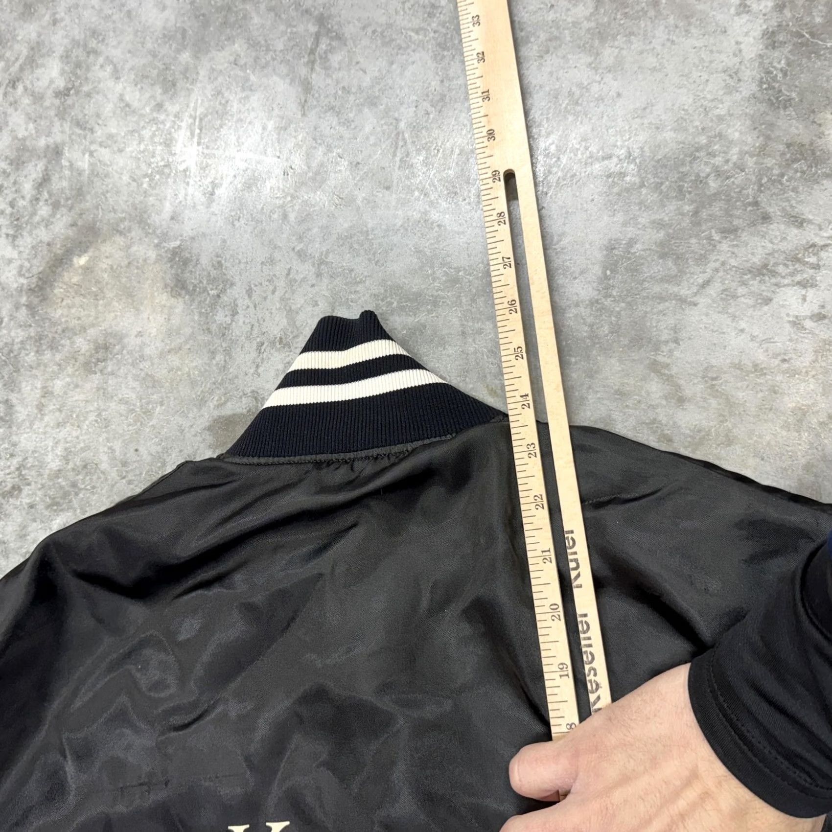 Holloway VINTAGE Holloway Jacket Mens XS Black Satin Bomber Kukar Bornstein 80s Size US XS / EU 42 / 0 - 5 Thumbnail