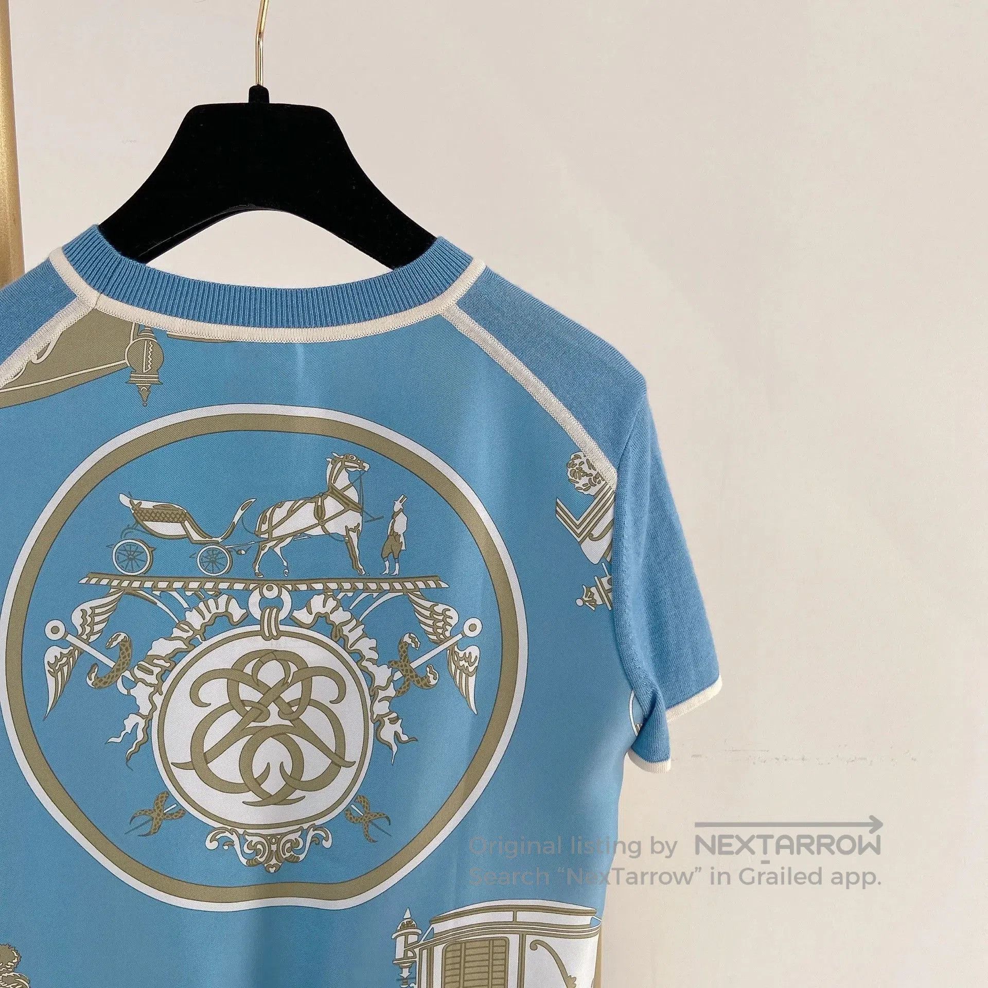 Hermes Hermes Silk Knit Panel T-shirt Size 36. Size XS / US 0-2 / IT 36-38 - 6 Thumbnail
