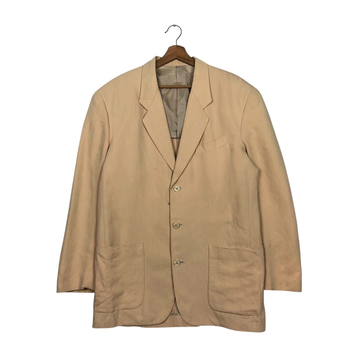 Japanese Brand Kenzo Paris Oversized Beige Cotton Blazer — Archival Look Size US M / EU 48-50 / 2 - 2 Thumbnail