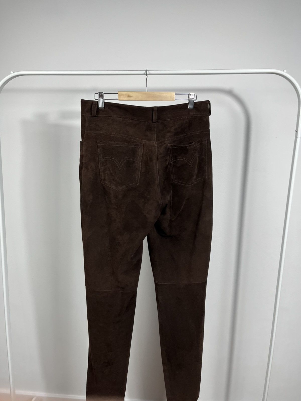 Leather Vintage Suede Leather Pants Brown Classic Fit Straight Leg Size US 32 / EU 48 - 11 Thumbnail