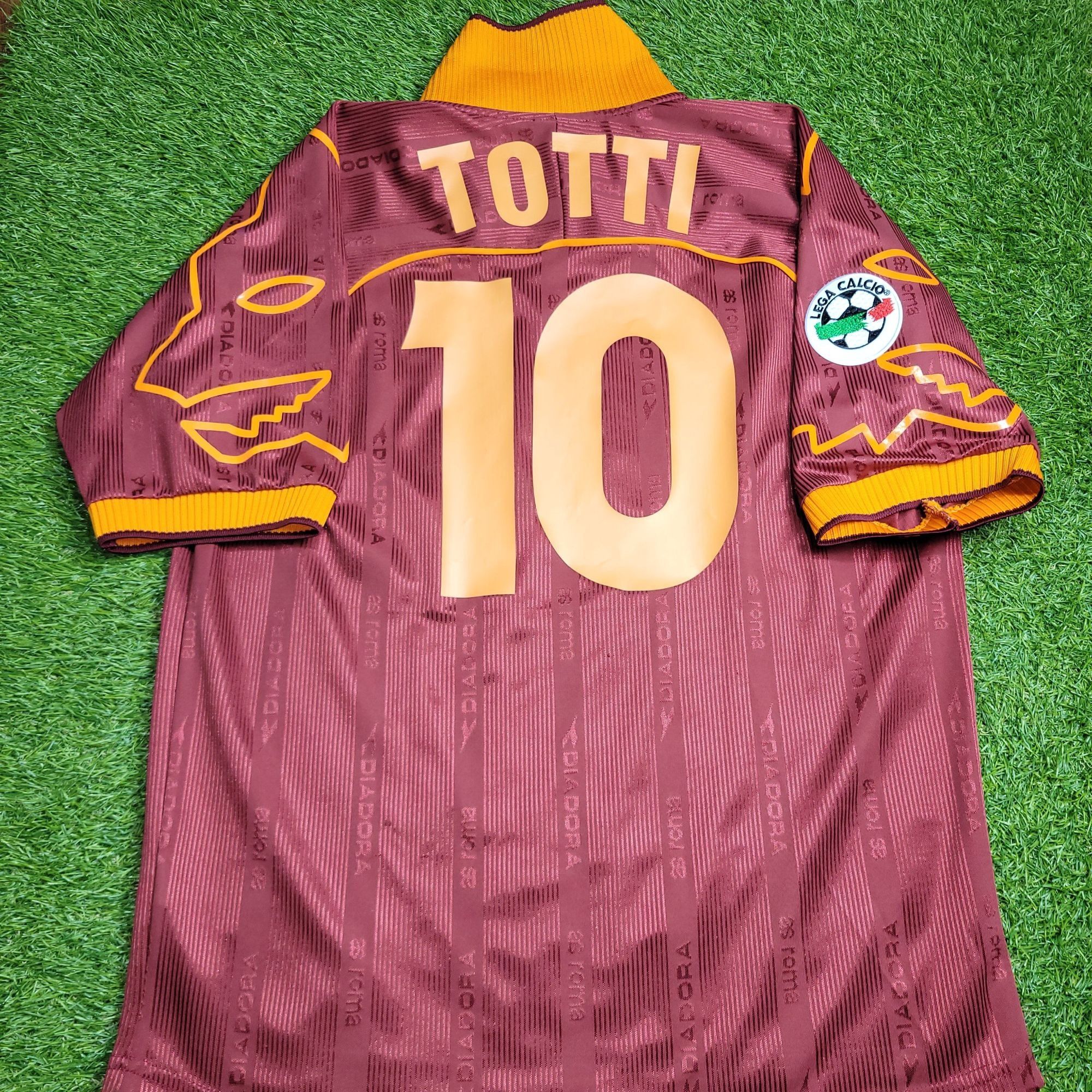 Totti As Roma Diadora 1998 1999 Long Sleeve Jersey Maglia
