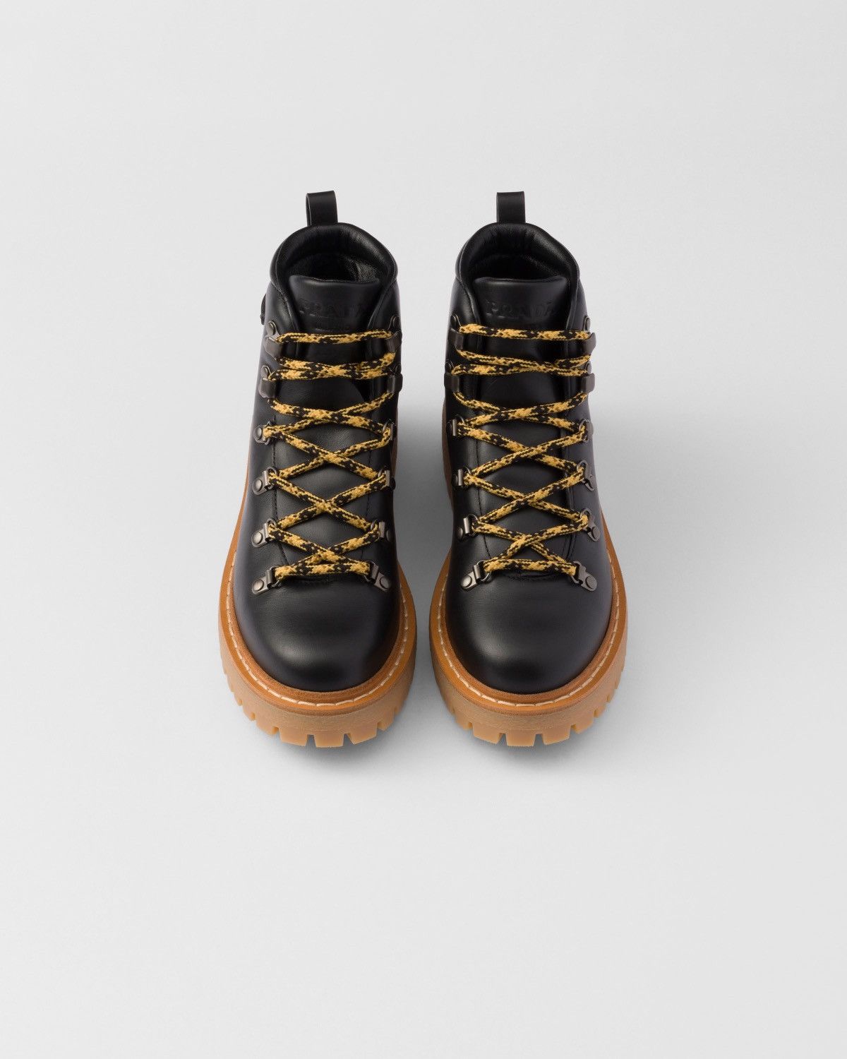 Prada St. Moritz Leather Lace Up Boots with triangle logo Size US 8 / EU 41 - 3 Thumbnail
