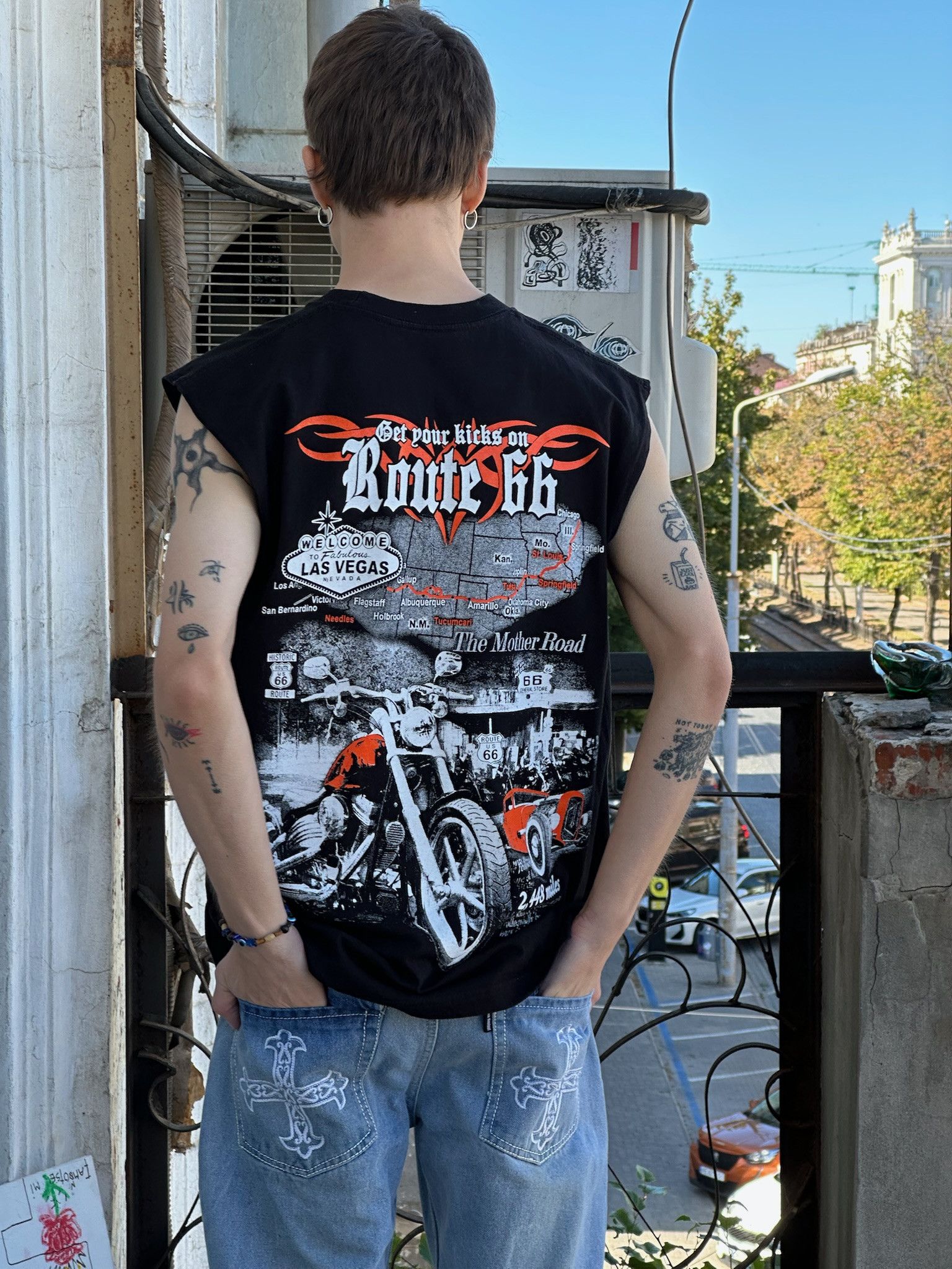 Vintage Vintage Harley Davidson style Tank Top Las Vegas Tribal Tee Size US L / EU 52-54 / 3 - 6 Thumbnail