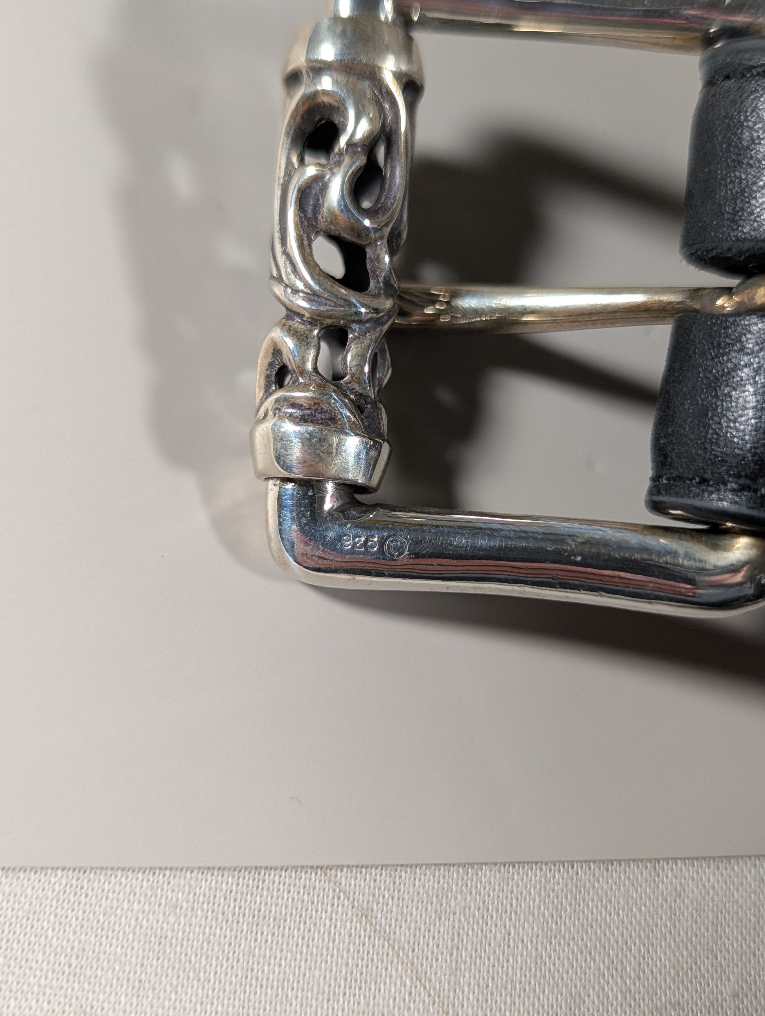 Chrome Hearts CH Roller Belt 1.5" Roller Buckle Chrome Hearts Black Belt Size 30 - 7 Thumbnail