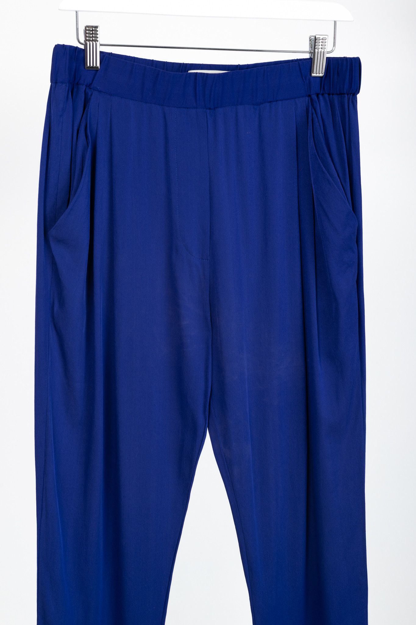 3.1 Phillip Lim 3.1 Phillip Lim AW/14 Blue Silk Crepe Draped Pocket Trousers Size 28" / US 6 / IT 42 - 3 Thumbnail
