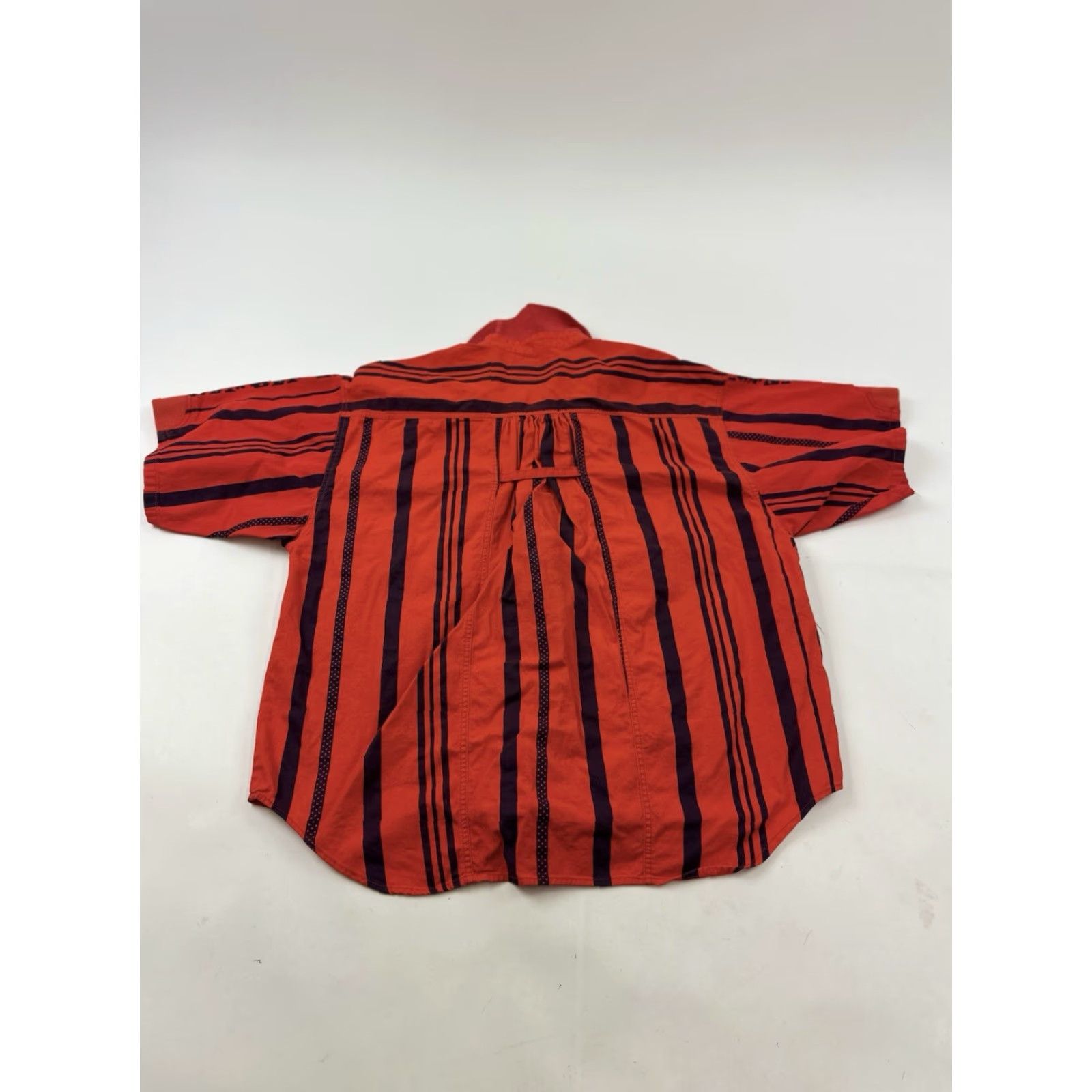 Vintage VINTAGE Ice House Polo Shirt Womens M Red Boxy Cropped Short Sleeve Collared Cotton Stripe Size 32" / US 10 / IT 46 - 2 Thumbnail