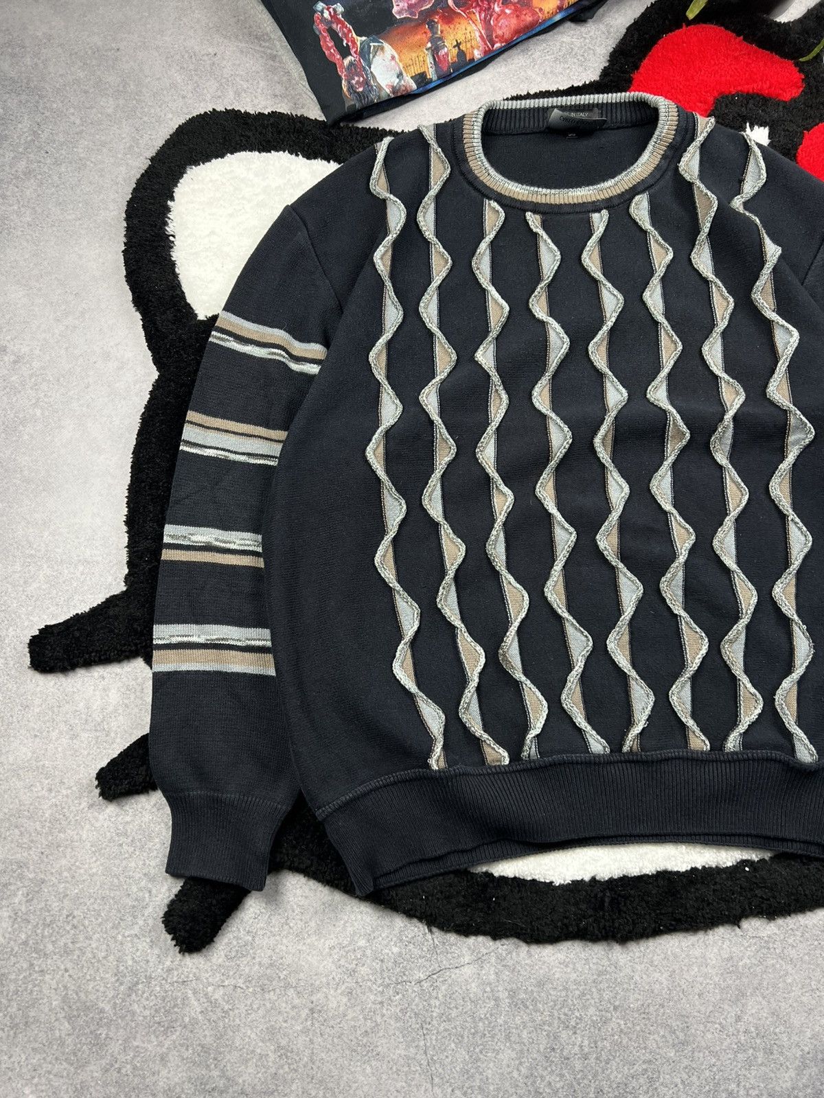 Carlo Colucci Vintage Carlo Colucci 3D Cable Coogi Style Y2K Sweater Size US L / EU 52-54 / 3 - 2 Thumbnail