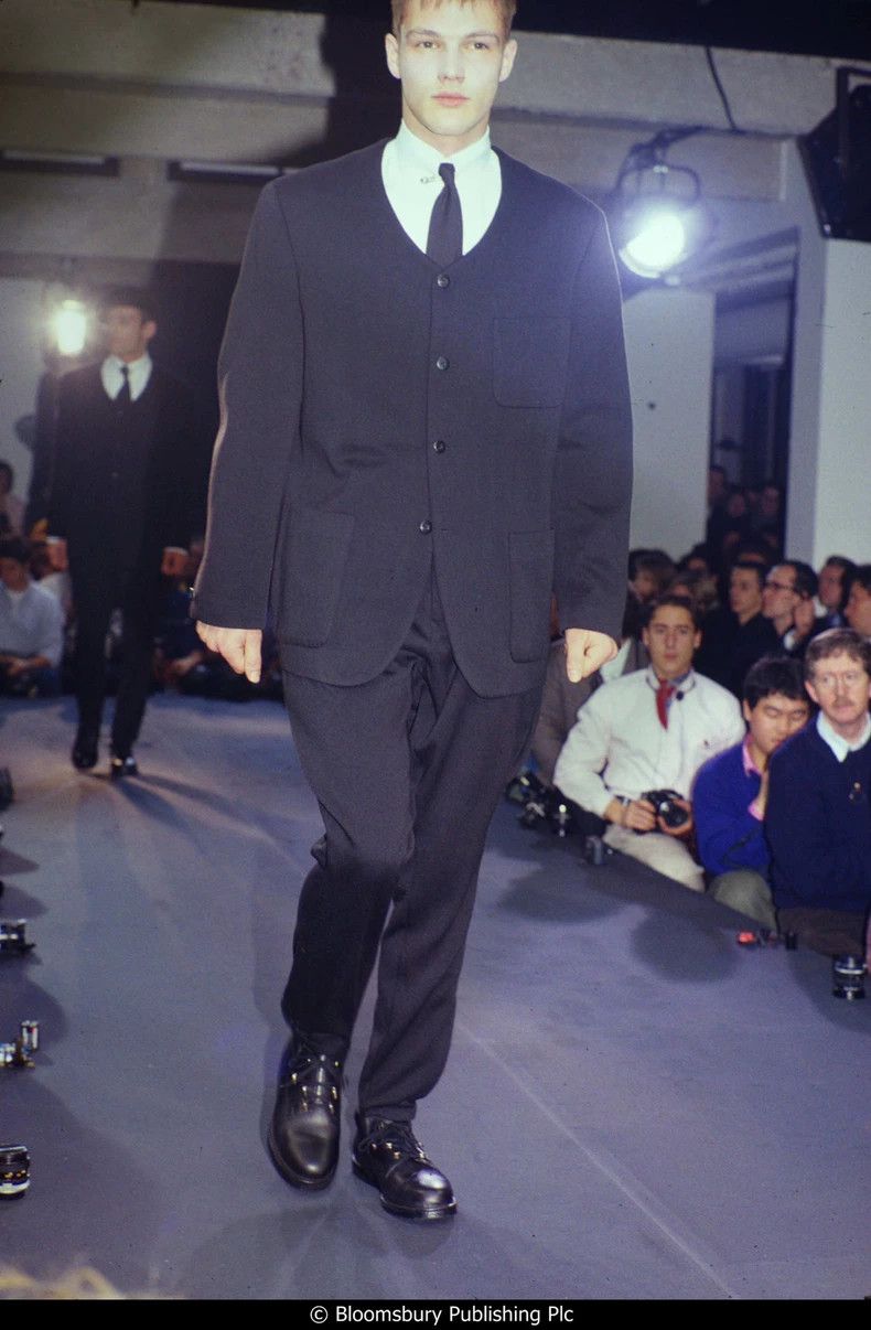 Yohji Yamamoto Yohji Yamamoto90SS Navy Blue Collarless Fleece Jacket 2503- Size US M / EU 48-50 / 2 - 2 Thumbnail