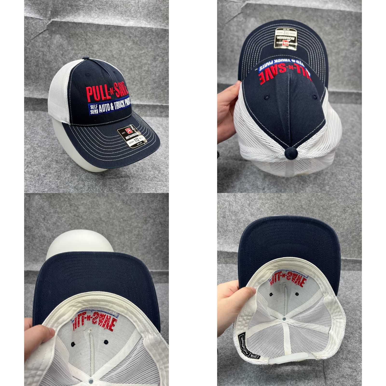 Vintage Richardson Hat Cap Trucker Adult Blue One Size Cotton Polyester Twill Size ONE SIZE - 8 Thumbnail
