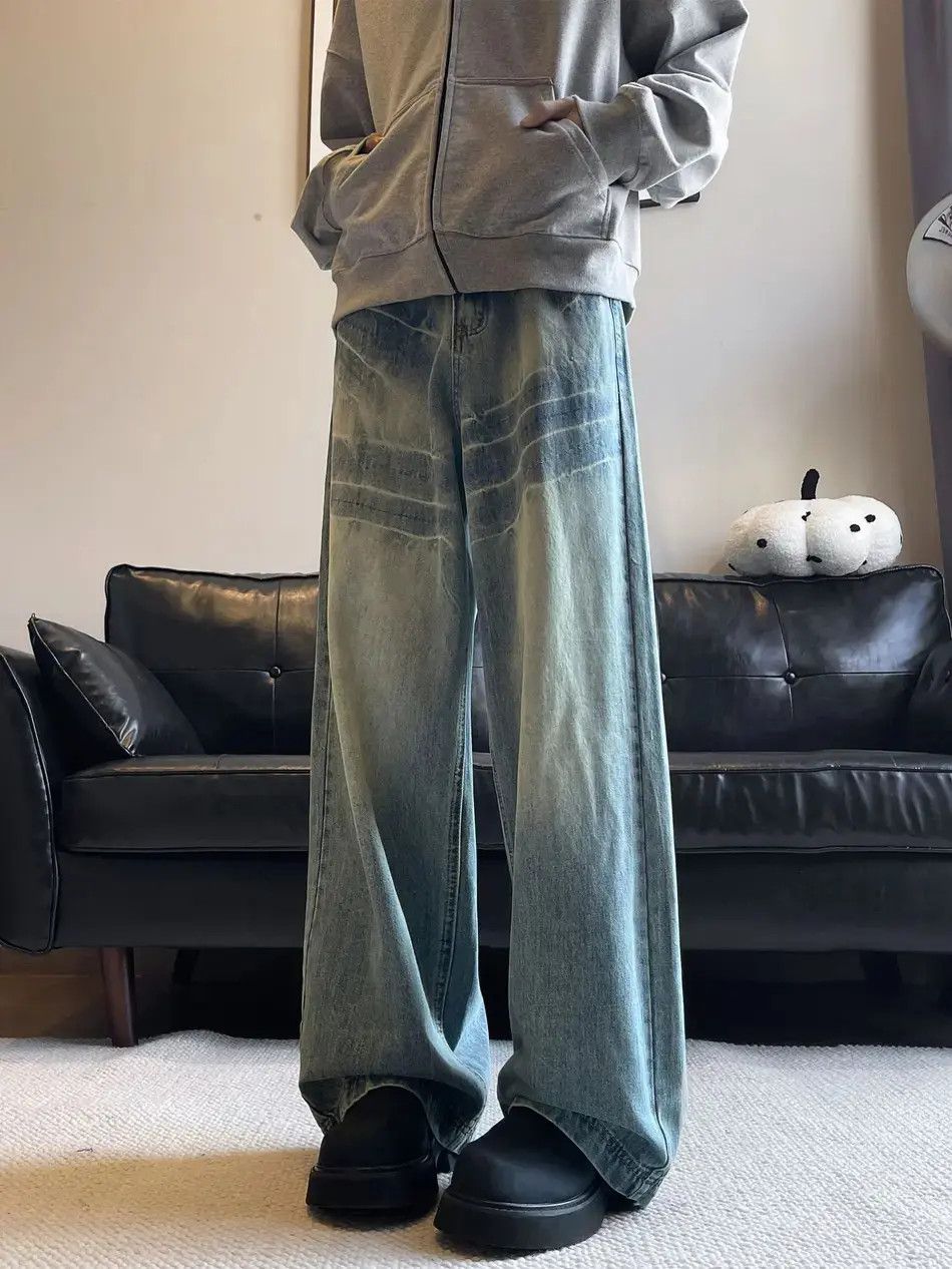 Japanese Brand Retro loose high street wide leg jeans Size US 32 / EU 48 - 2 Thumbnail