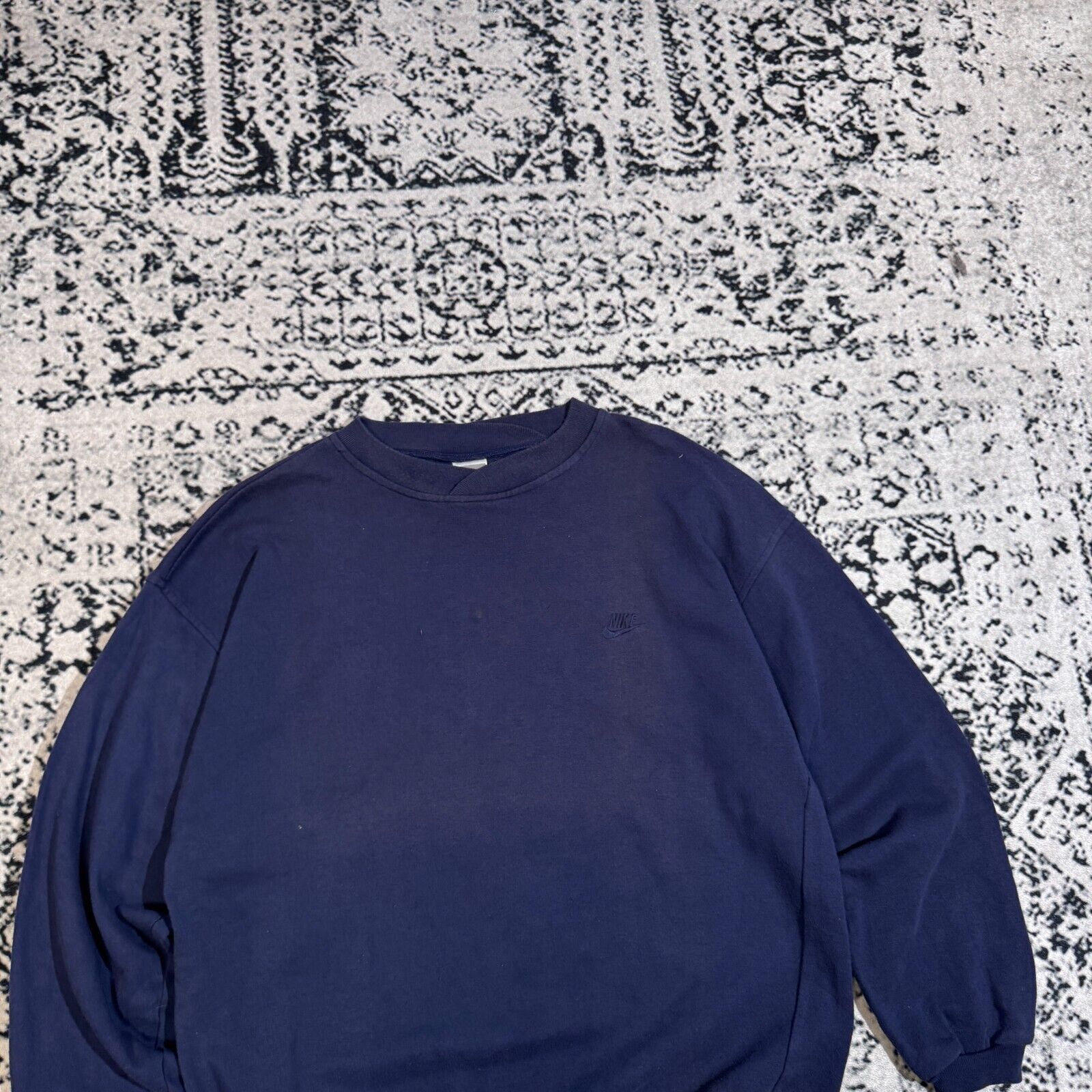 Nike × Vintage Vintage Nike Unisex Navy Cotton Sweatshirt Size XL Size US XL / EU 56 / 4 - 4 Thumbnail