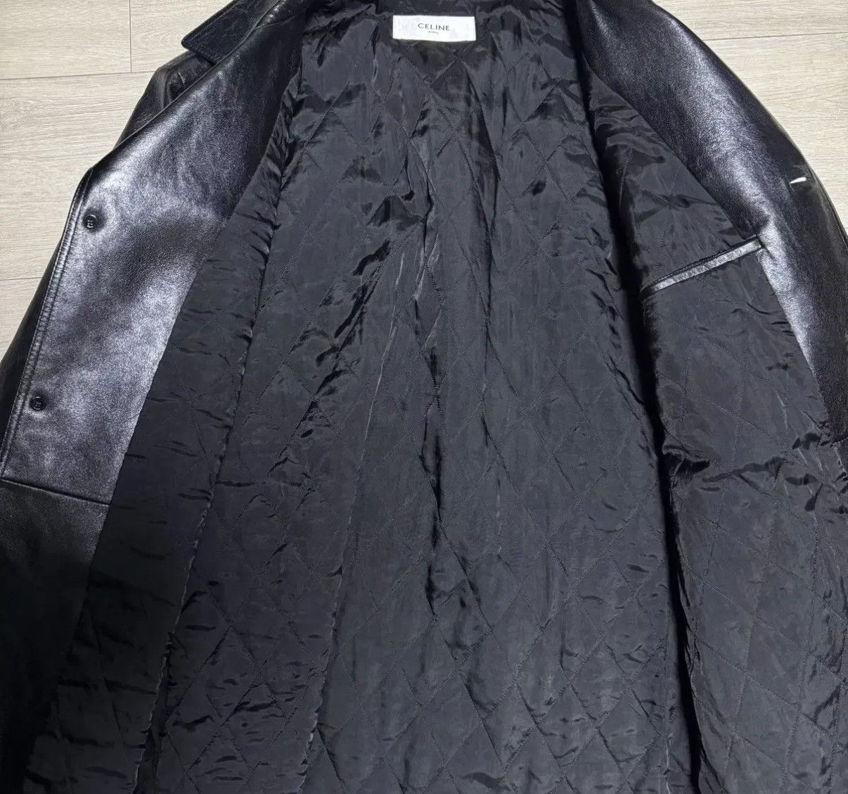 Celine Celine 24FW waxed leather car coat in a soft lambskin sz52 Size US L / EU 52-54 / 3 - 7 Thumbnail