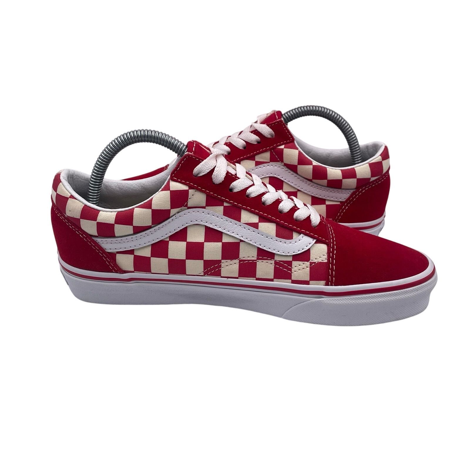 Vans VANS Old Skool Low Checkerboard Lace Racing Red White 7.5 9 Size US 7.5 / EU 40-41 - 5 Thumbnail