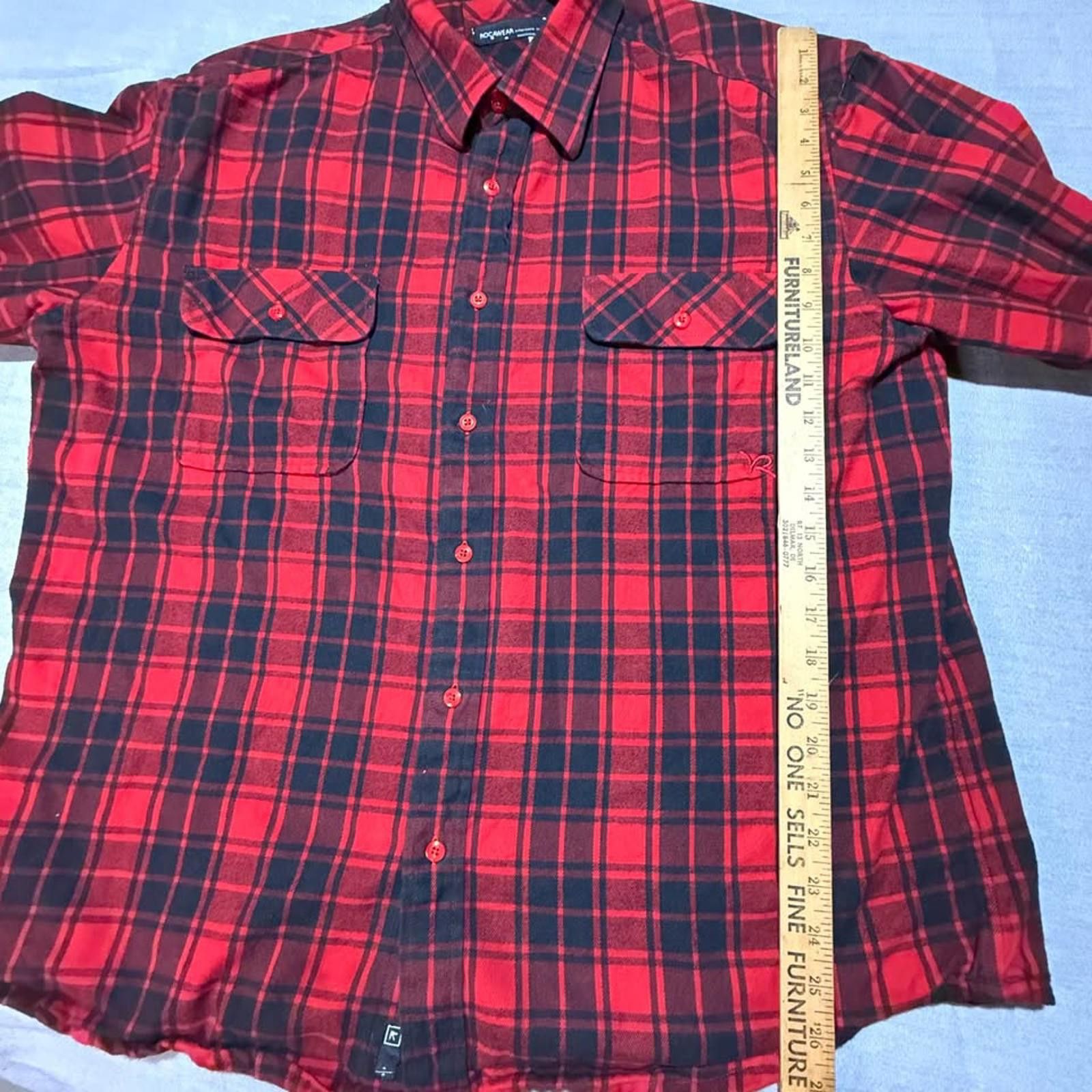 Rocawear Roca wear Men's XL Black/Red Buffalo Plaid Button Shirt Size US XL / EU 56 / 4 - 4 Thumbnail