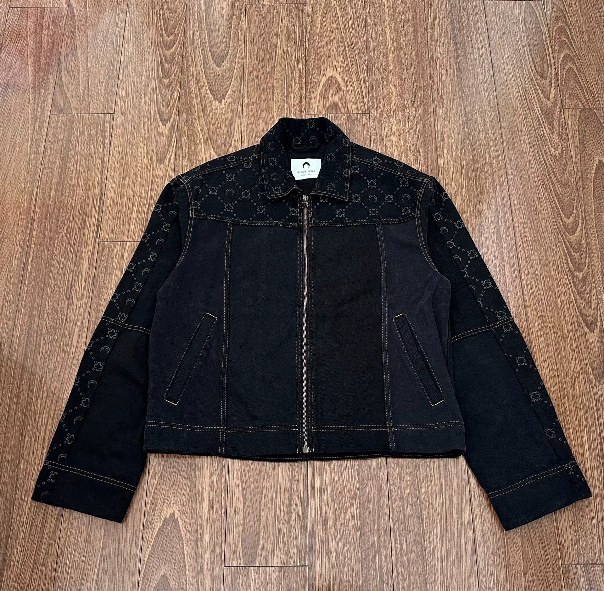 Marine Serre MARINE SERRE Denim Panelled Pre-Owned L Jacket Size US L / EU 52-54 / 3 - 1 Thumbnail