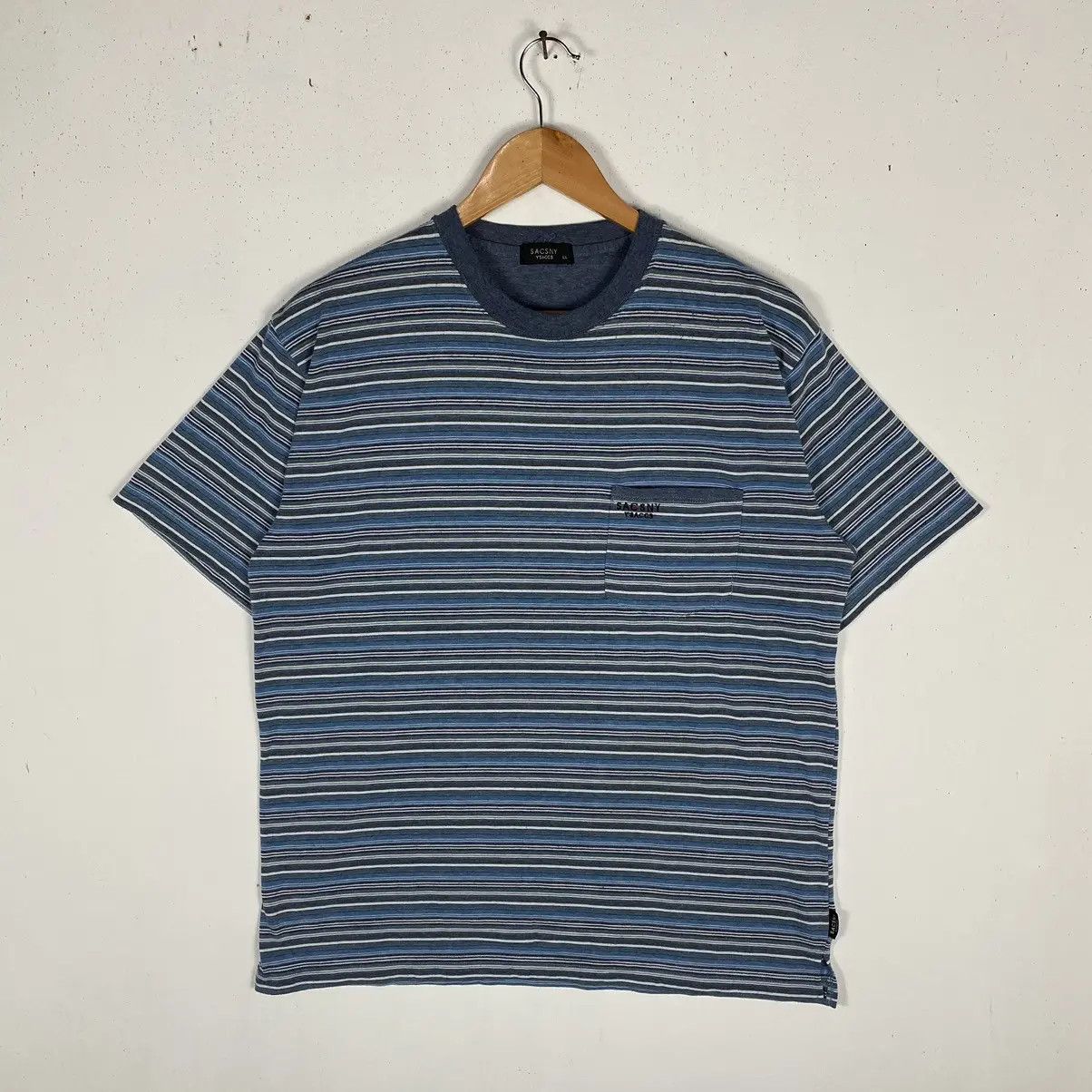 Designer BY YOHJI YAMAMOTO!! SACSNY Y'SACCS BLUE STRIPED TEE Size US L / EU 52-54 / 3 - 2 Thumbnail