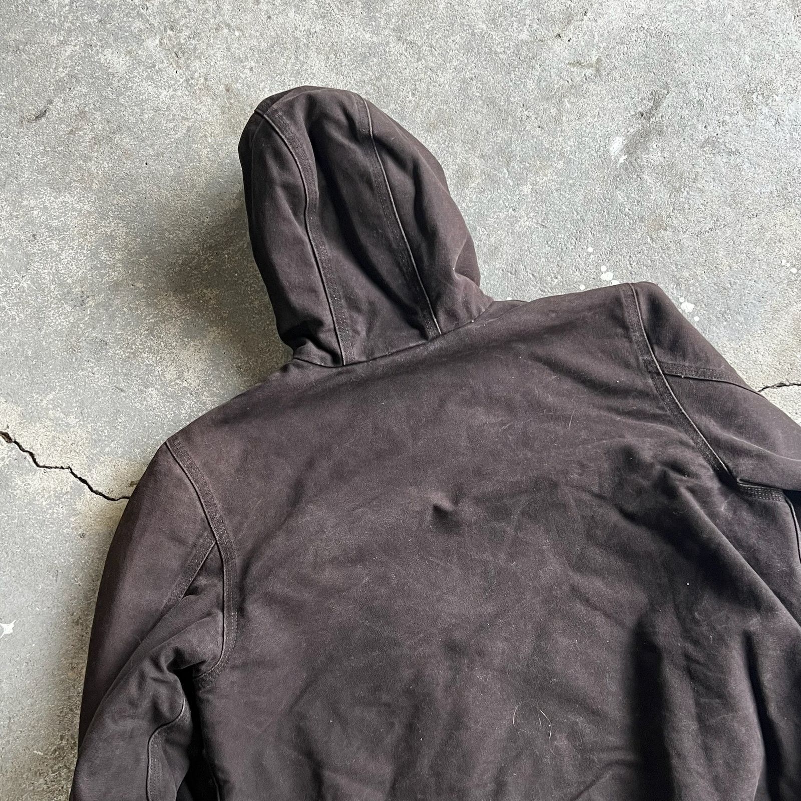 Carhartt × Vintage Carhartt WJ130 DKB WOMENS brown hooded work wear jacket Size US L / EU 52-54 / 3 - 8 Thumbnail