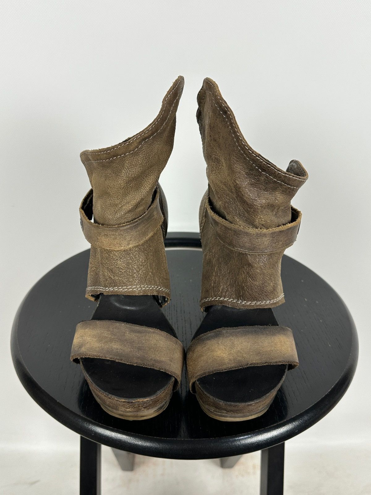 A.S.98 A.S.98 Airstep Brown Leather Ankle Strap Sandals Heels Size US 7 / IT 37 - 10 Thumbnail