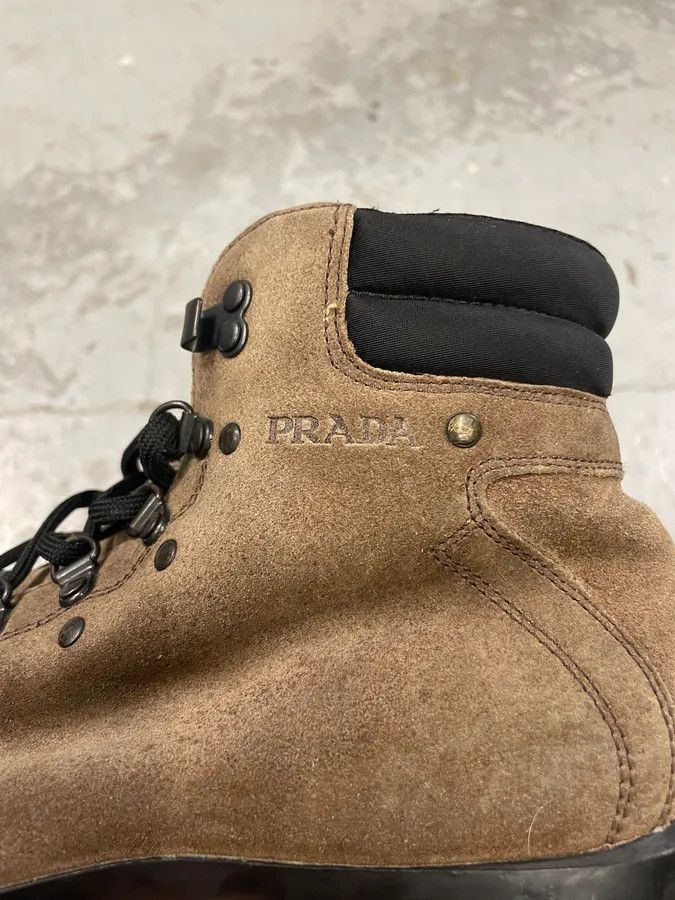 Prada 2000s Prada Brown Suede Leather High Shoes Size US 7 / EU 40 - 8 Thumbnail