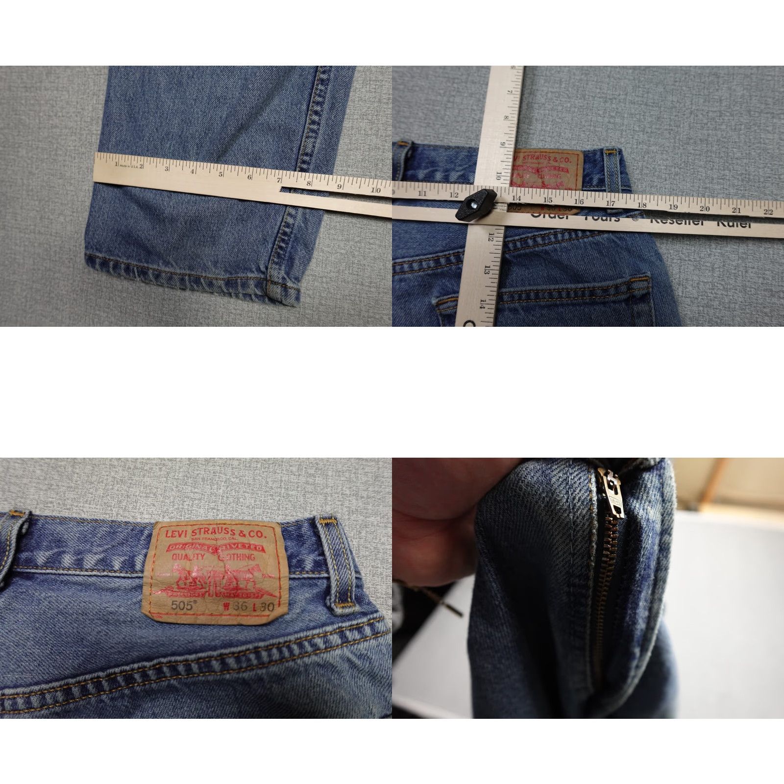 Levi's Levi's 505 Jeans Mens 36x30 Blue Regular Fit Straight Leg Light Wash Rancher Denim Cotton Zip 5-Pocket Modern Mens Size US 36 / EU 52 - 8 Thumbnail