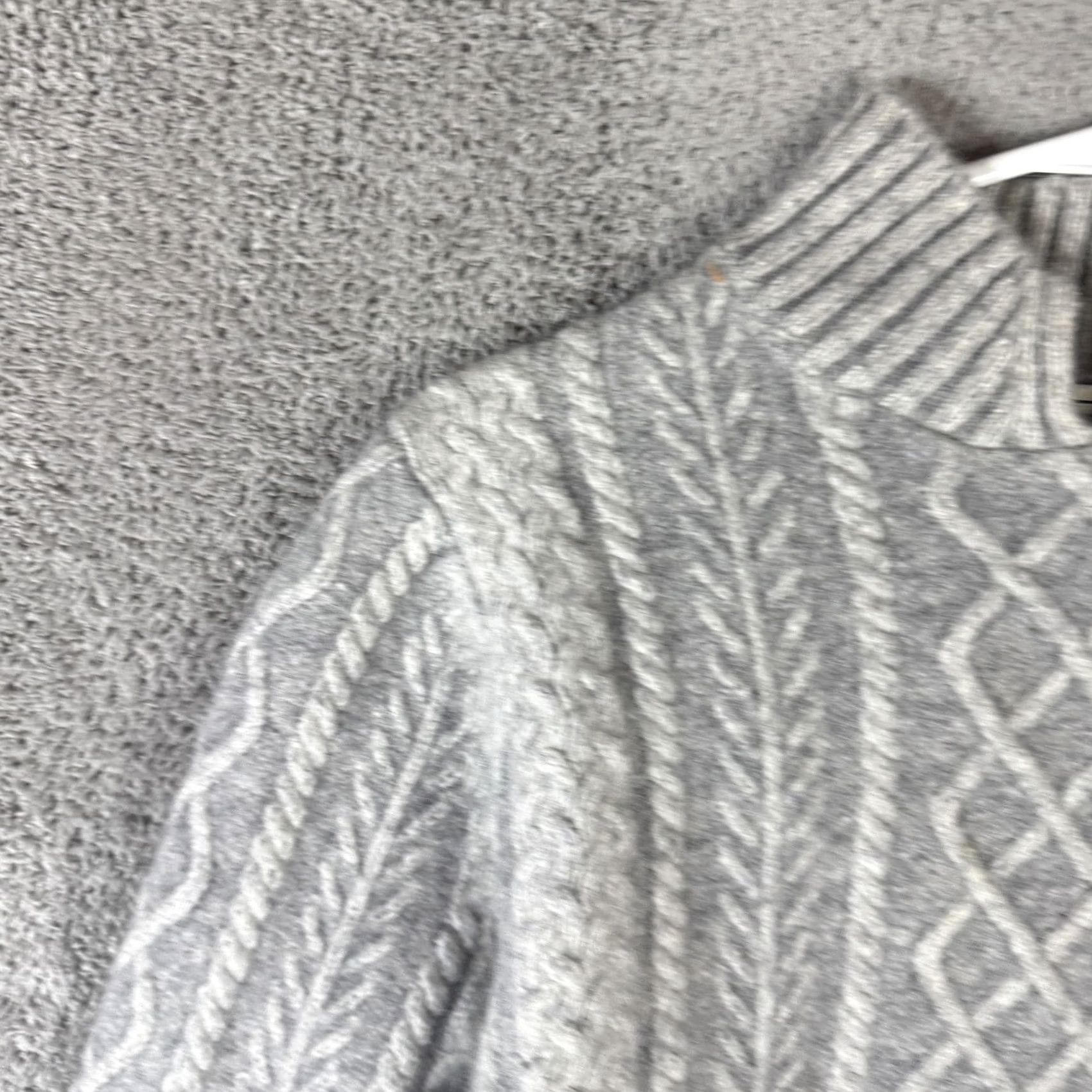 Vintage L.L. Bean Sweater Womens L Gray Mock Neck Cable Knit Wool Angora Pullover Size L / US 10 / IT 46 - 5 Thumbnail