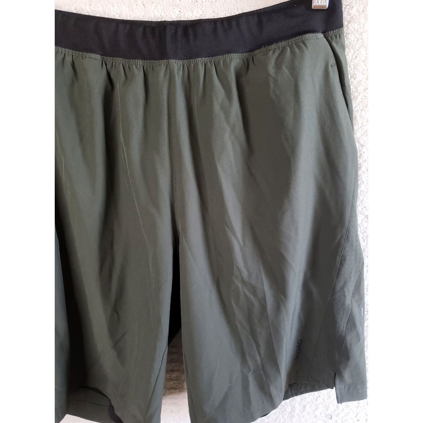 Vintage VINTAGE Skora Athletic Qwick Dry Running Shorts Men M Green Elastic Waist Longer Compression Liner Regular Size US 31 - 4 Thumbnail