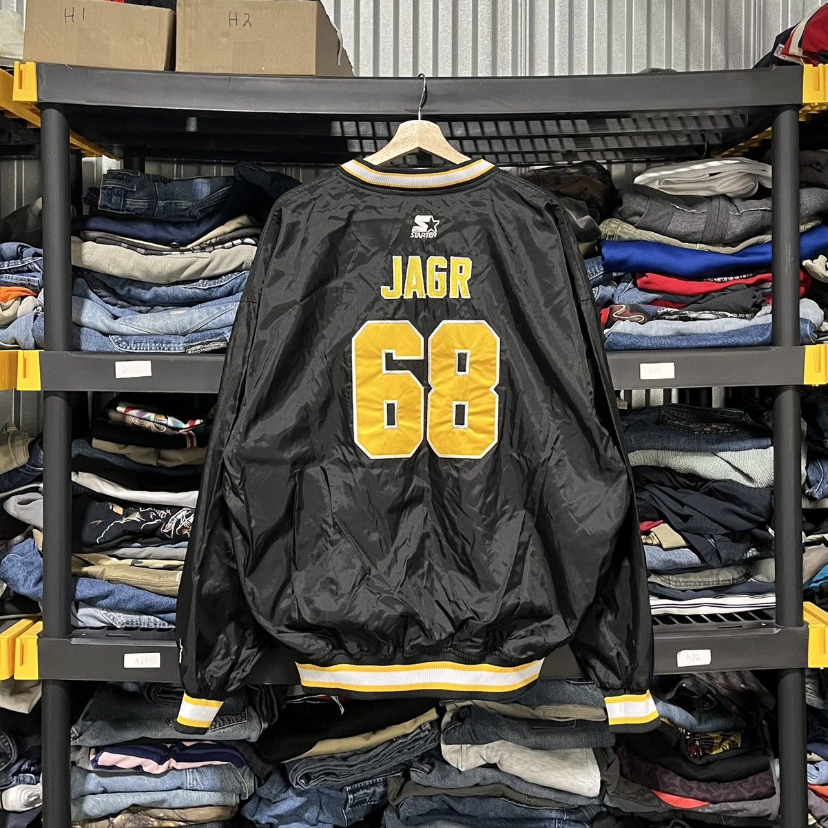 Starter Vintage 90s Pittsburgh Penguins Jaromir Jagr Pullover Jacket Size US XL / EU 56 / 4 - 2 Thumbnail