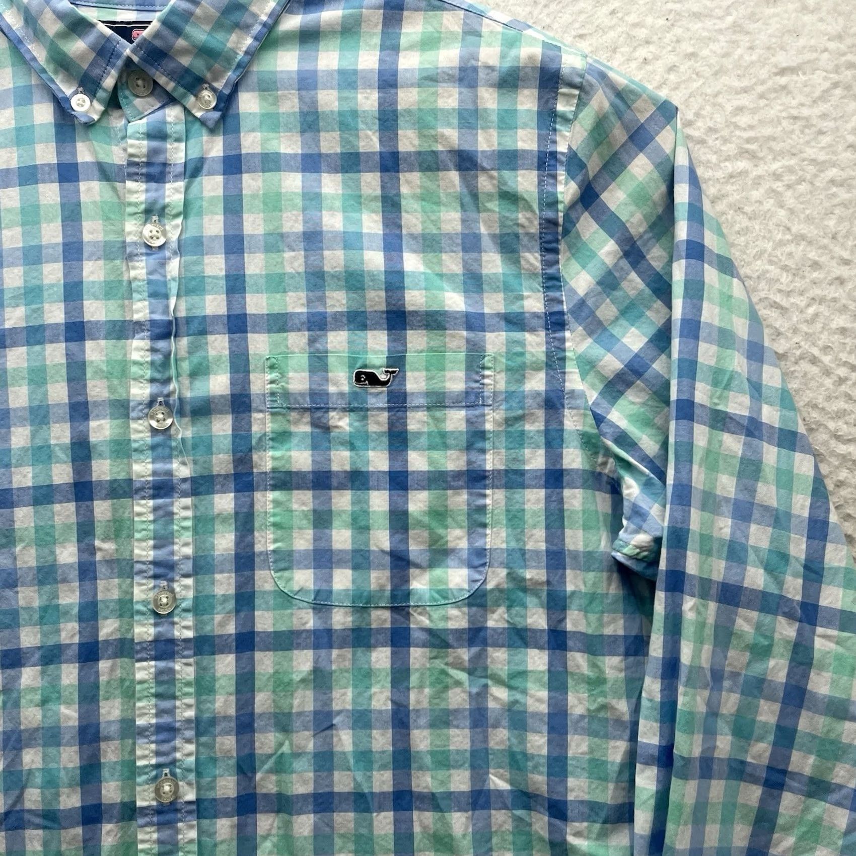 Vineyard Vines Vineyard Vines Tucker Shirt Mens M Slim Fit Plaid Green Blue Check Button-Up Shirt Size US M / EU 48-50 / 2 - 3 Thumbnail