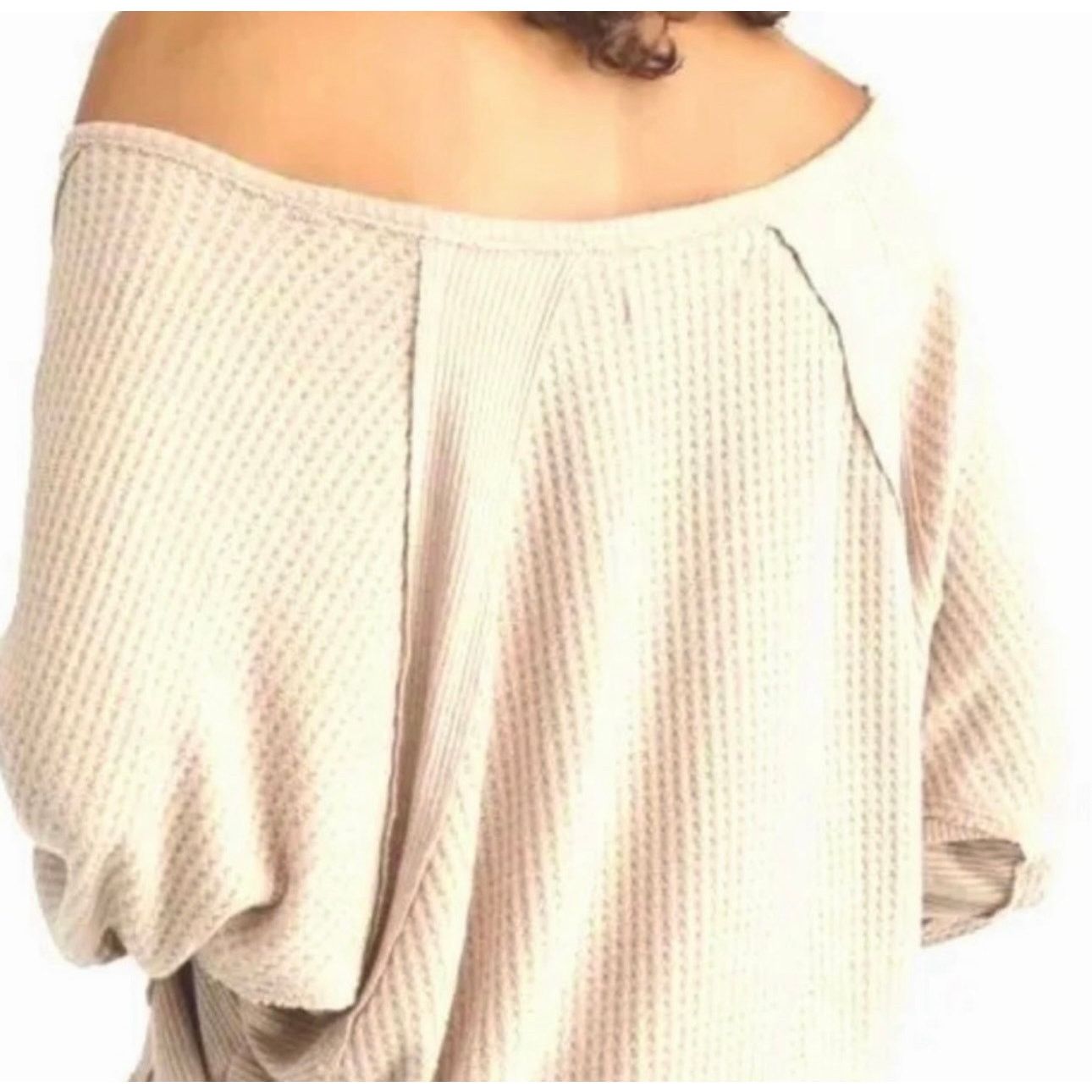 Free People Free People Santa Clara Waffle Knit Oversized Alabaster S Size S / US 4 / IT 40 - 6 Thumbnail