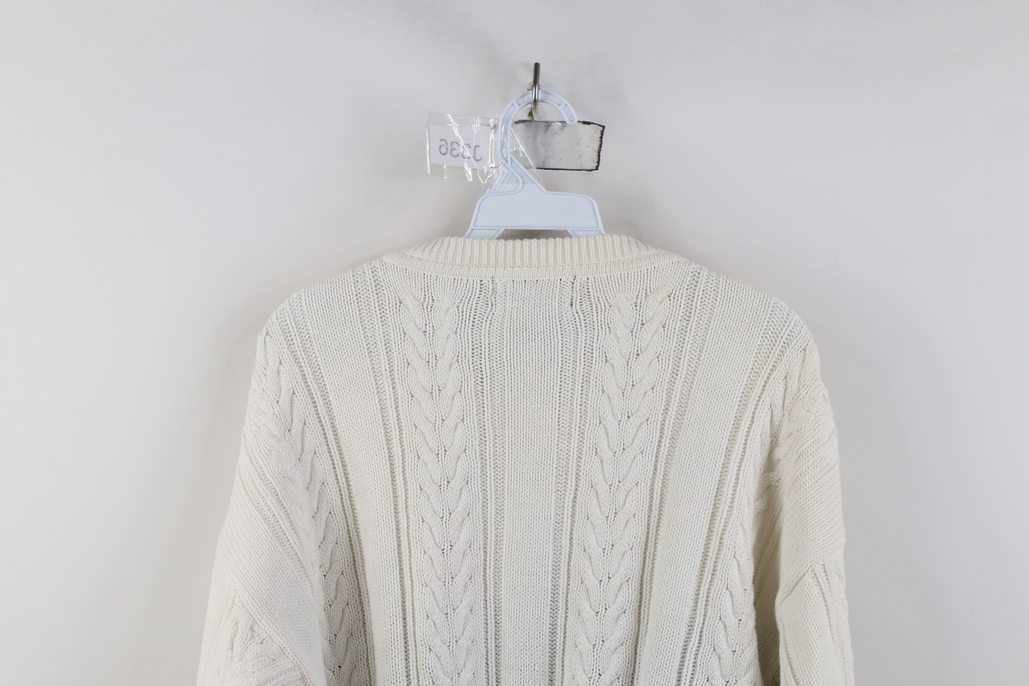 Vintage Vintage 90s Streetwear Diamond Chunky Cable Knit Sweater Size US L / EU 52-54 / 3 - 12 Thumbnail