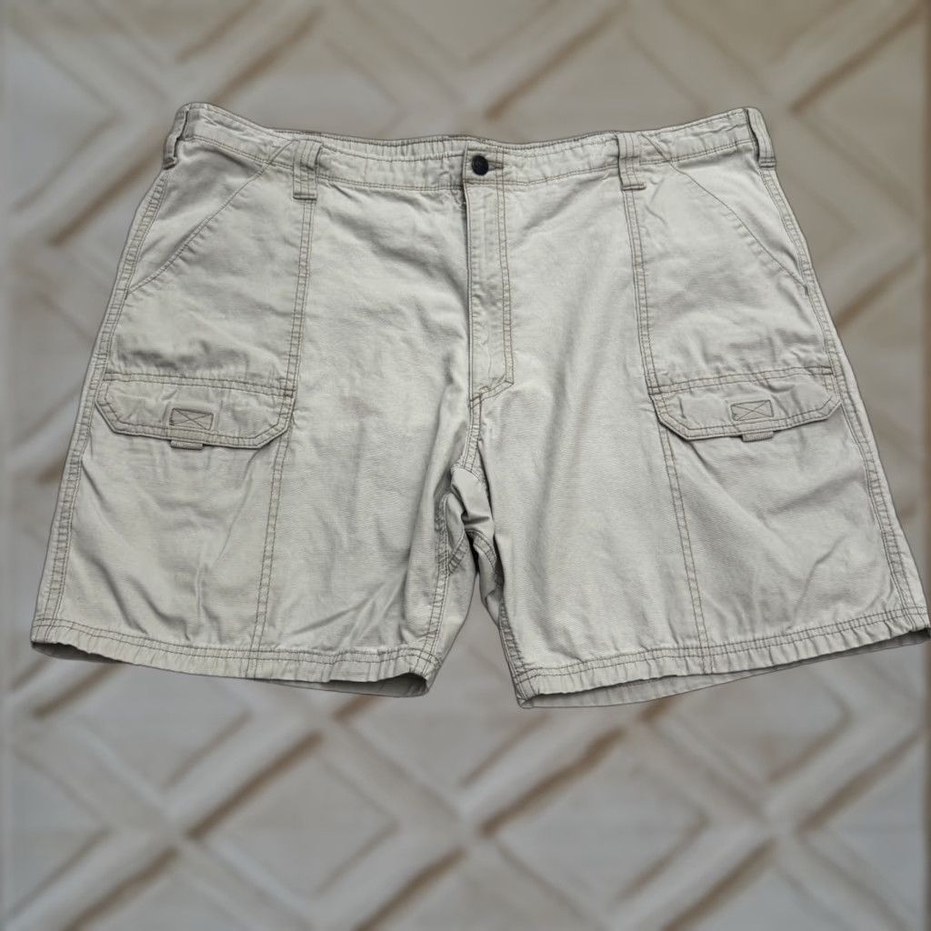 Wrangler Wrangler Cargo Shorts Mens 42 Tan Khaki Cotton Canvas Outdoor Hiking Trail Size US 42 / EU 58 - 1 Thumbnail