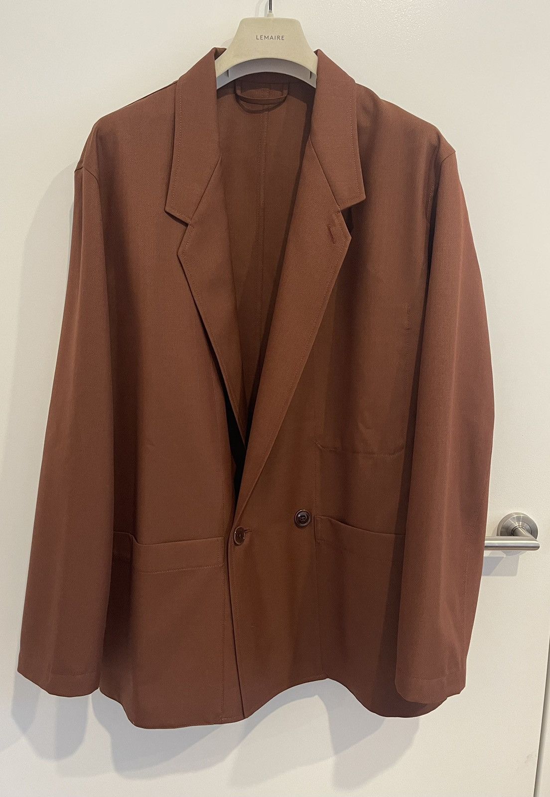 Lemaire Cherry mahogany workwear jacket, 50 | Grailed