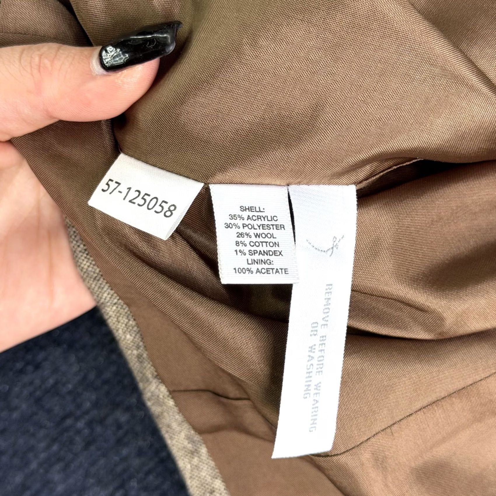 Ann Taylor VINTAGE Ann Taylor LOFT Blazer Shirt Womens 6 Beige Tweed Double Breasted Lined Career Size M / US 6-8 / IT 42-44 - 5 Thumbnail
