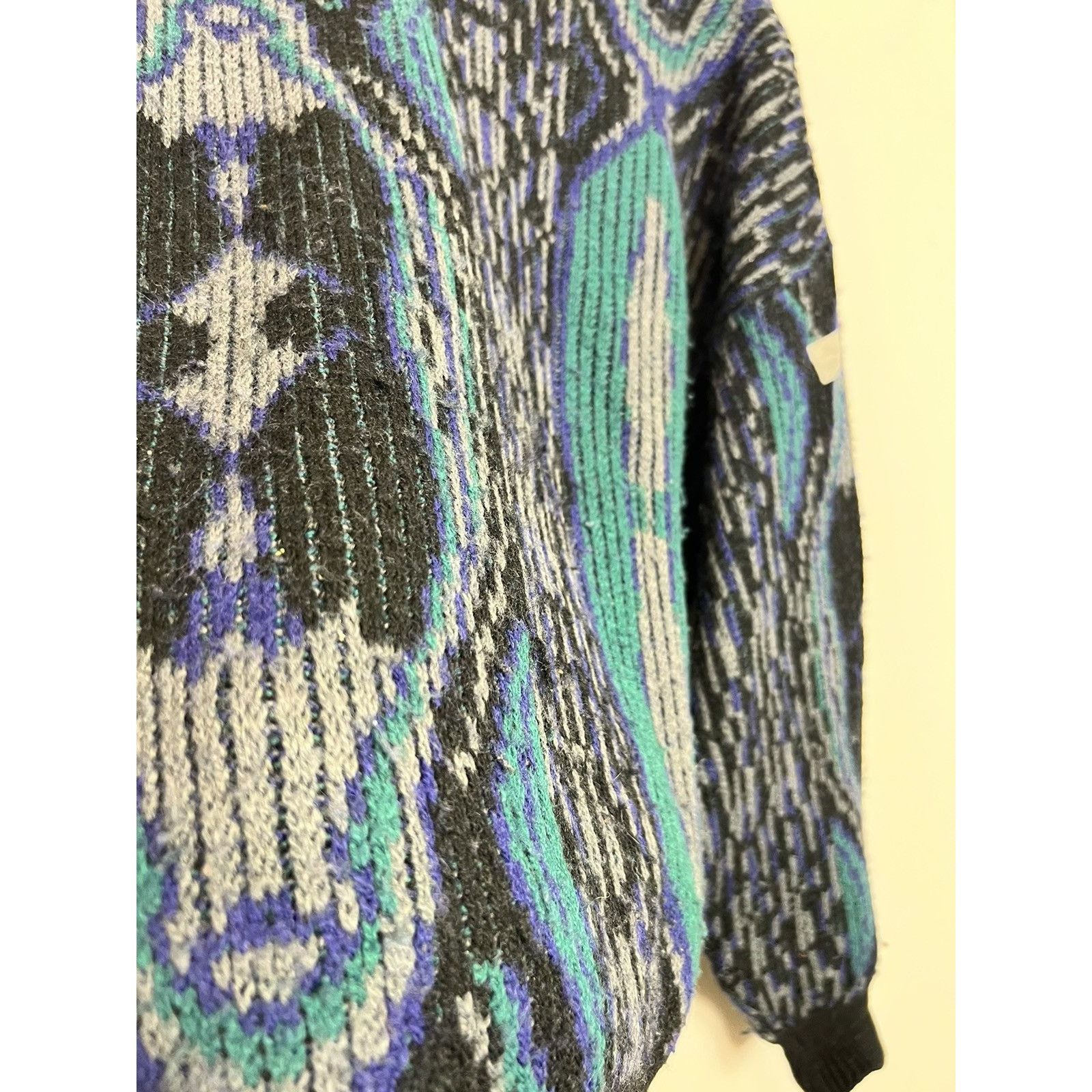 Puma × Vintage Rare Vintage 90s Adidas Puma Print Wool Knit Sweatshirt OG Size US L / EU 52-54 / 3 - 8 Thumbnail