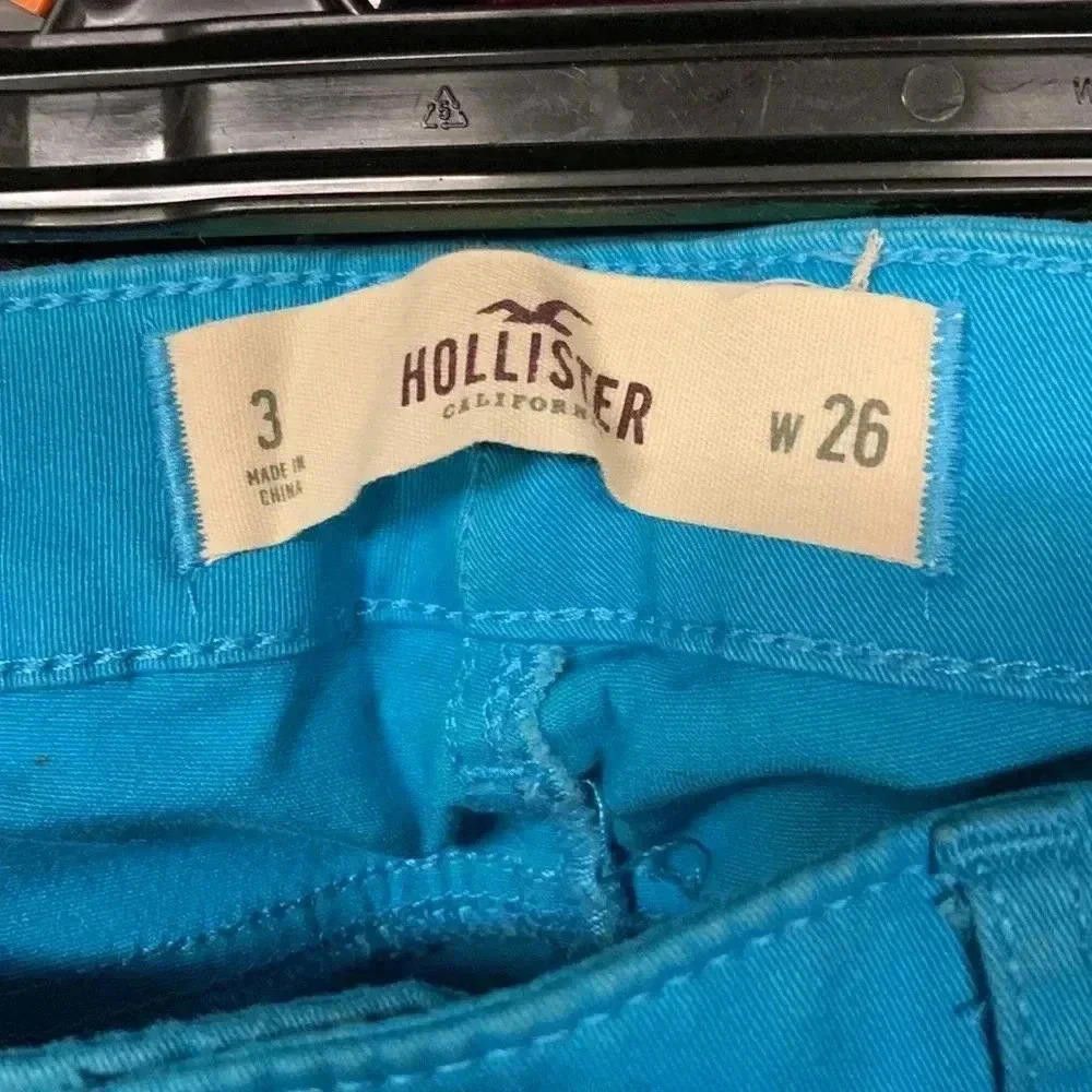 Designer Hollister Aqua Blue Skinny Jeans - Size 3/26 Size 30" / US 8 / IT 44 - 4 Thumbnail