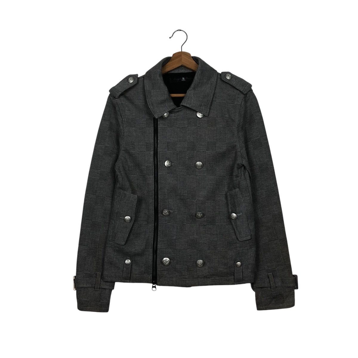 Japanese Brand 📌Cropped Biker Jacket Double Collar Pincponc Size US M / EU 48-50 / 2 - 2 Thumbnail