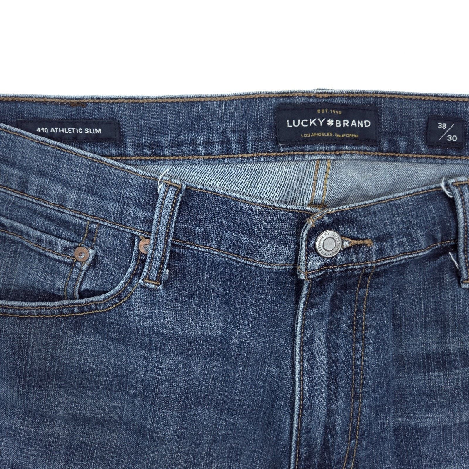 Lucky Brand Lucky Brand 410 Athletic Slim Jeans Mens 38x25.5 Dark Wash Size US 38 / EU 54 - 2 Thumbnail