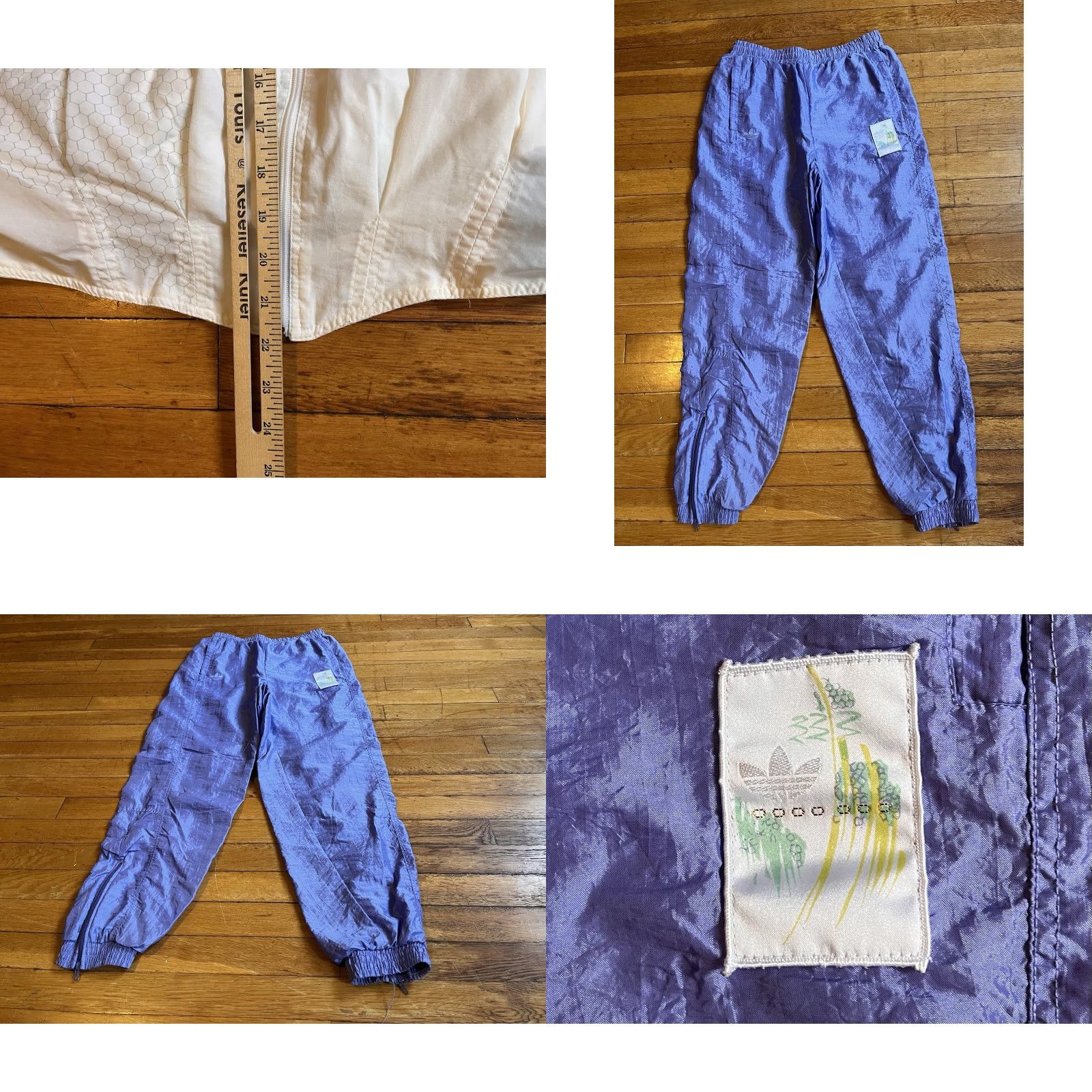 Adidas VINTAGE adidas Track Suit Women’s Small White Lavender Nylon 90s Made in France Size S / US 4 / IT 40 - 9 Thumbnail