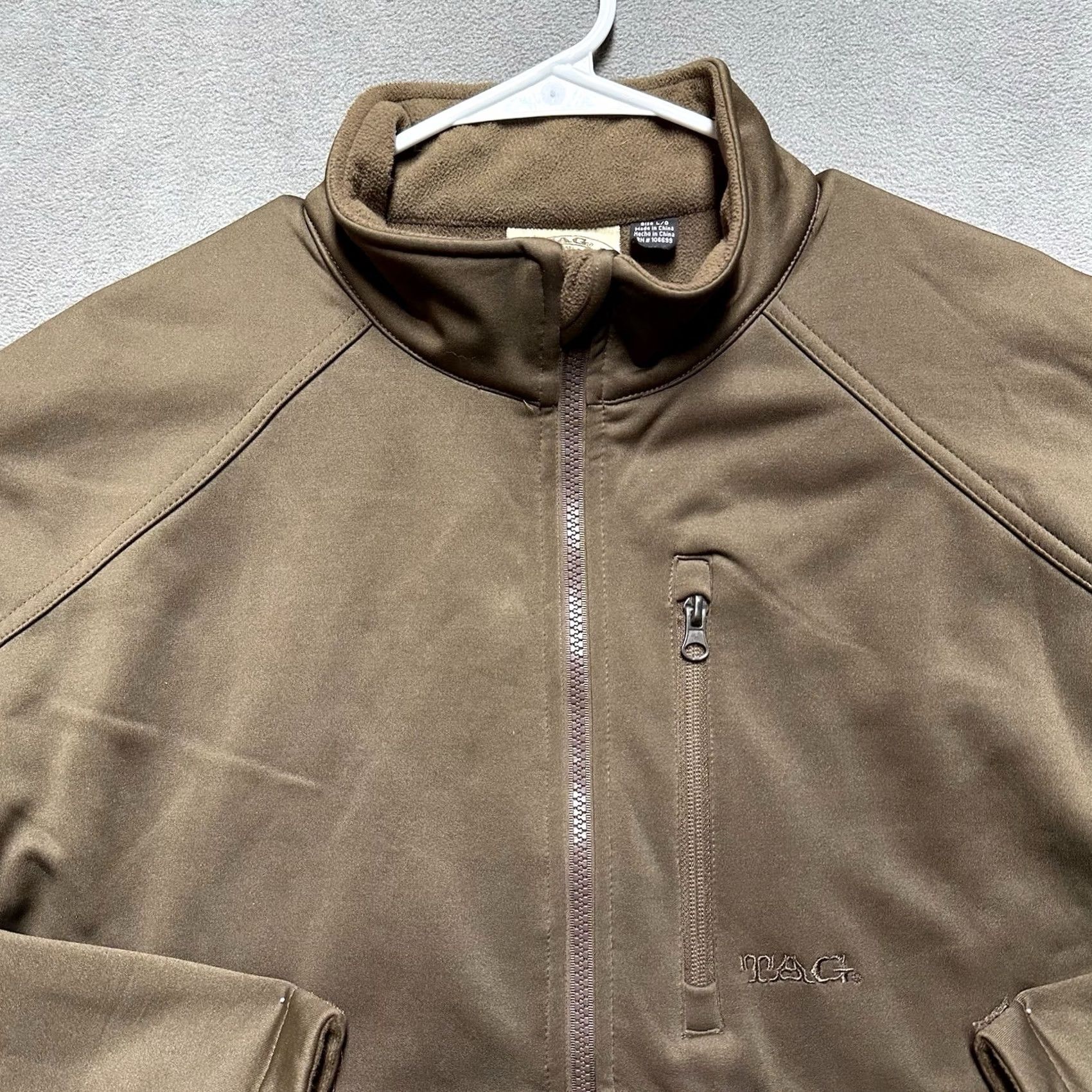 Vintage Tag Safari Jacket Mens L Brown Camo Soft Shell Fleece Lined Full Zip Pockets Size US L / EU 52-54 / 3 - 3 Thumbnail
