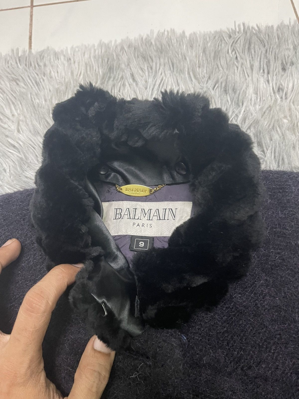 Pierre Balmain 90s PIERRE BALMAIN WOOL FUR NECK LONG COAT Size US S / EU 44-46 / 1 - 8 Thumbnail