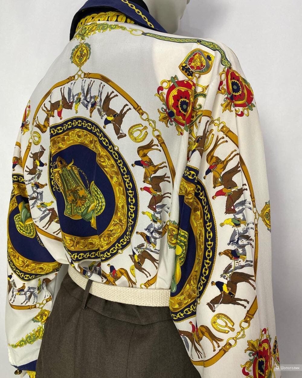 Other MADELEINE Silk Designer Hermes Print Blouse EU40 IT44 Size M / US 6-8 / IT 42-44 - 1 Thumbnail