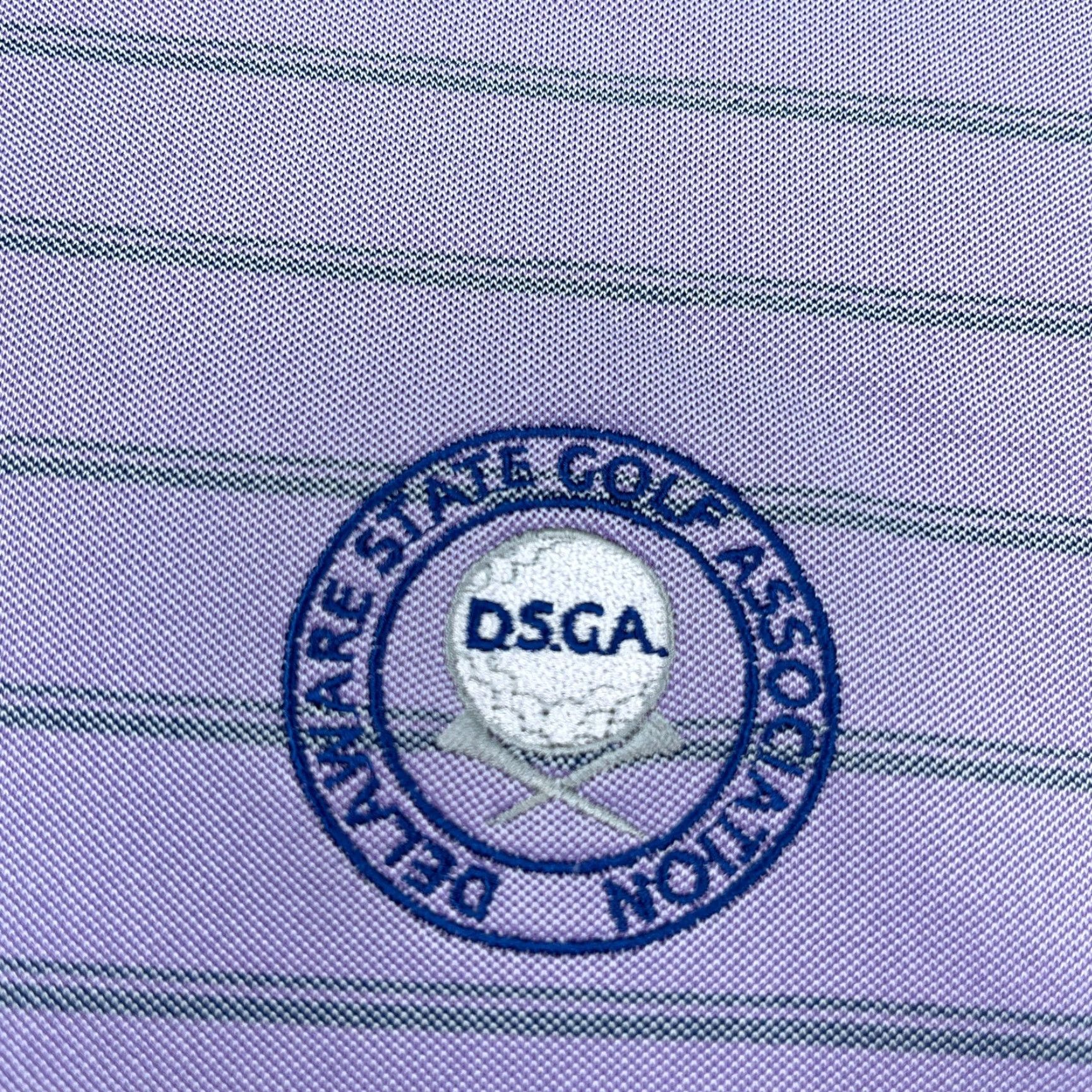 Vintage turtleson Polo Shirt Adult Medium Purple Striped Performance Golf Delaware Size US M / EU 48-50 / 2 - 4 Thumbnail