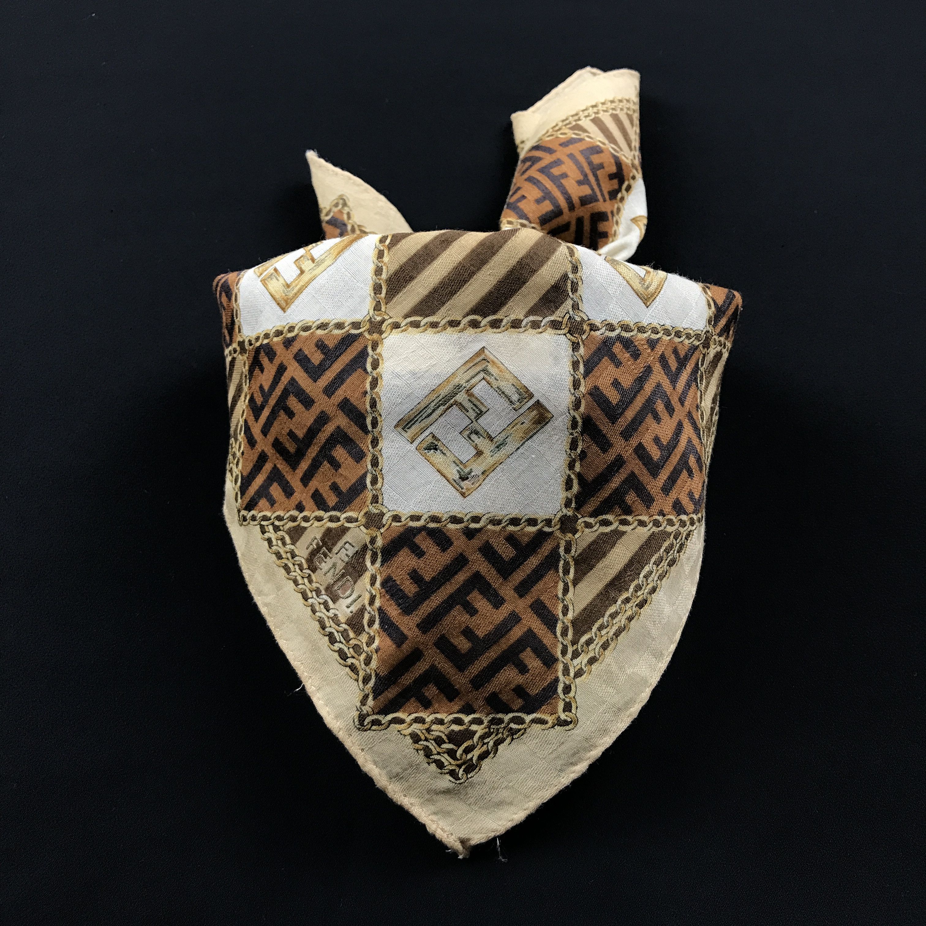 Vintage Vintage Fendi Monogram Bandana Neckerchief Handkerchief Size ONE SIZE - 4 Thumbnail