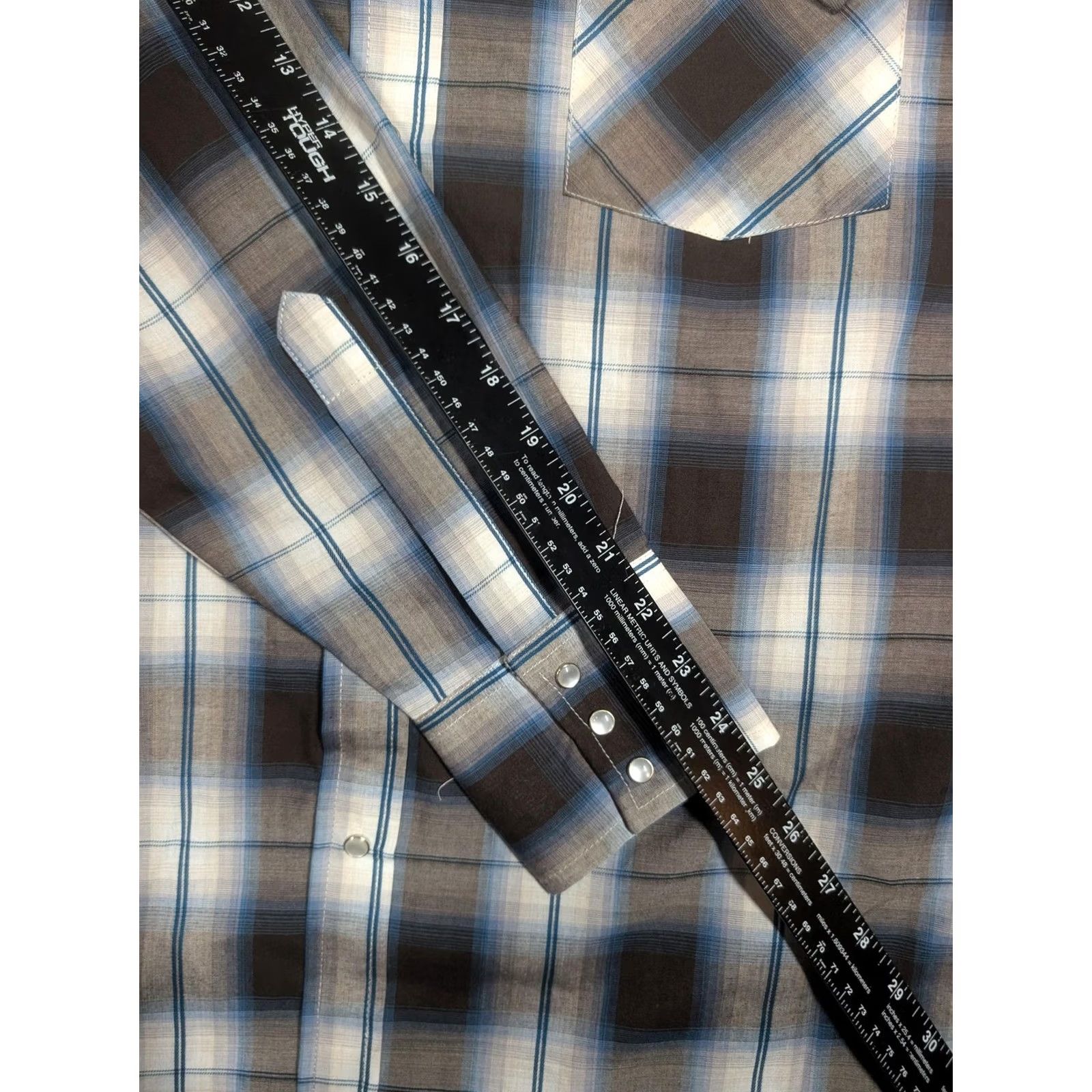 Vintage Ely Cattleman Shirt Mens M Brown Plaid Western Pearl Snap Long Sleeve Shirt Size US M / EU 48-50 / 2 - 4 Thumbnail