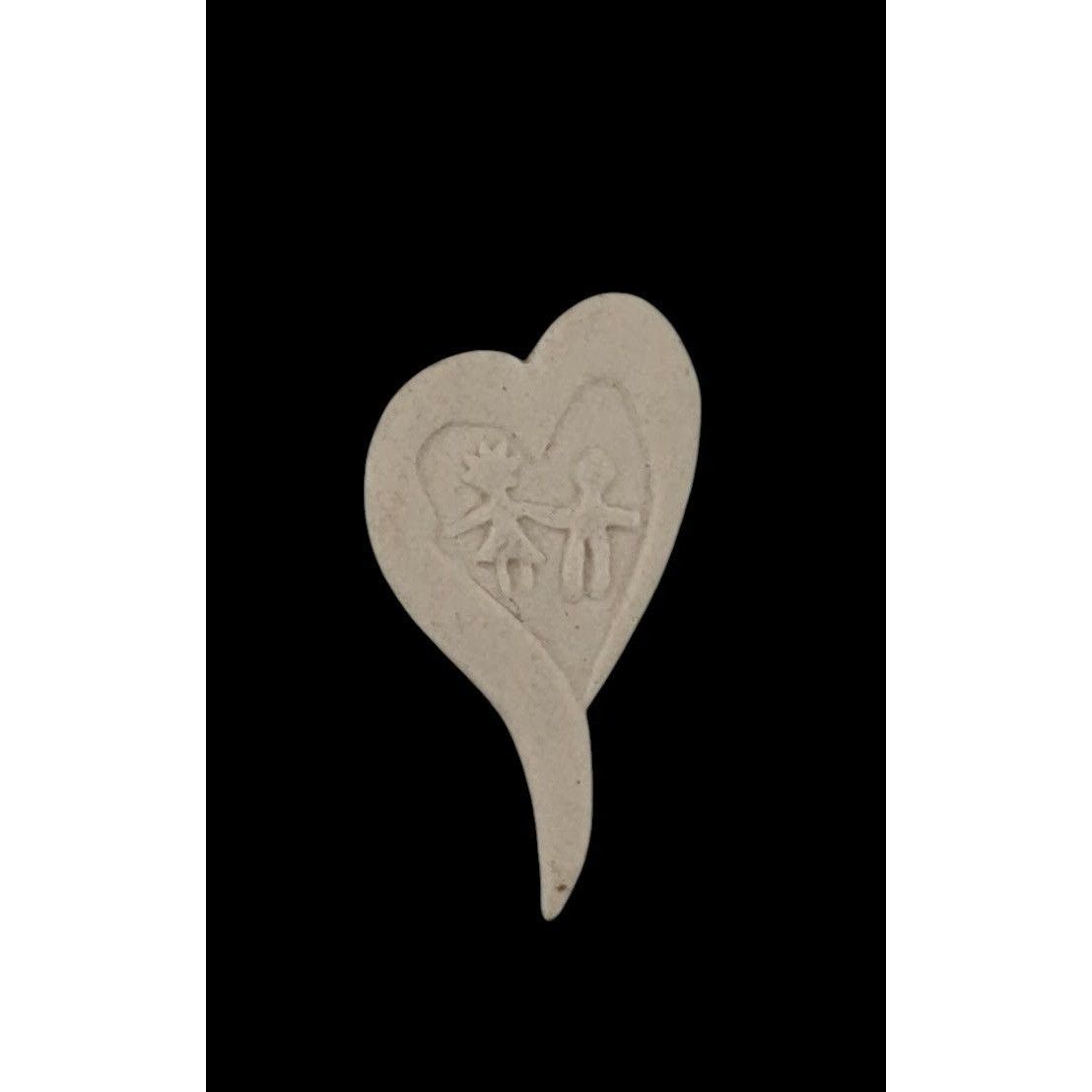 Other Vintage Handmade White Ceramic Kids In Heart Brooch Size ONE SIZE - 2 Thumbnail