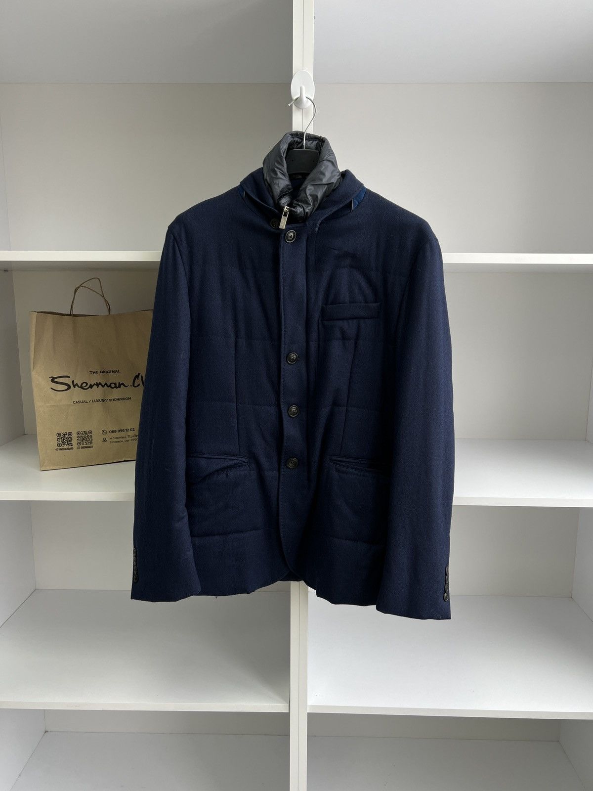 image of Vintage Boggi Milano Old Money Style Jacket in Blue, Men's (Size Medium)