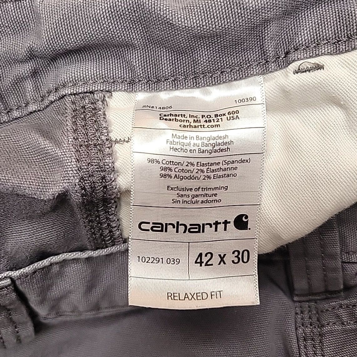 Carhartt VINTAGE Carhartt Pants Mens 42x30 Gray Canvas Relaxed Fit Cargo Work 102291 Size US 42 / EU 58 - 4 Thumbnail
