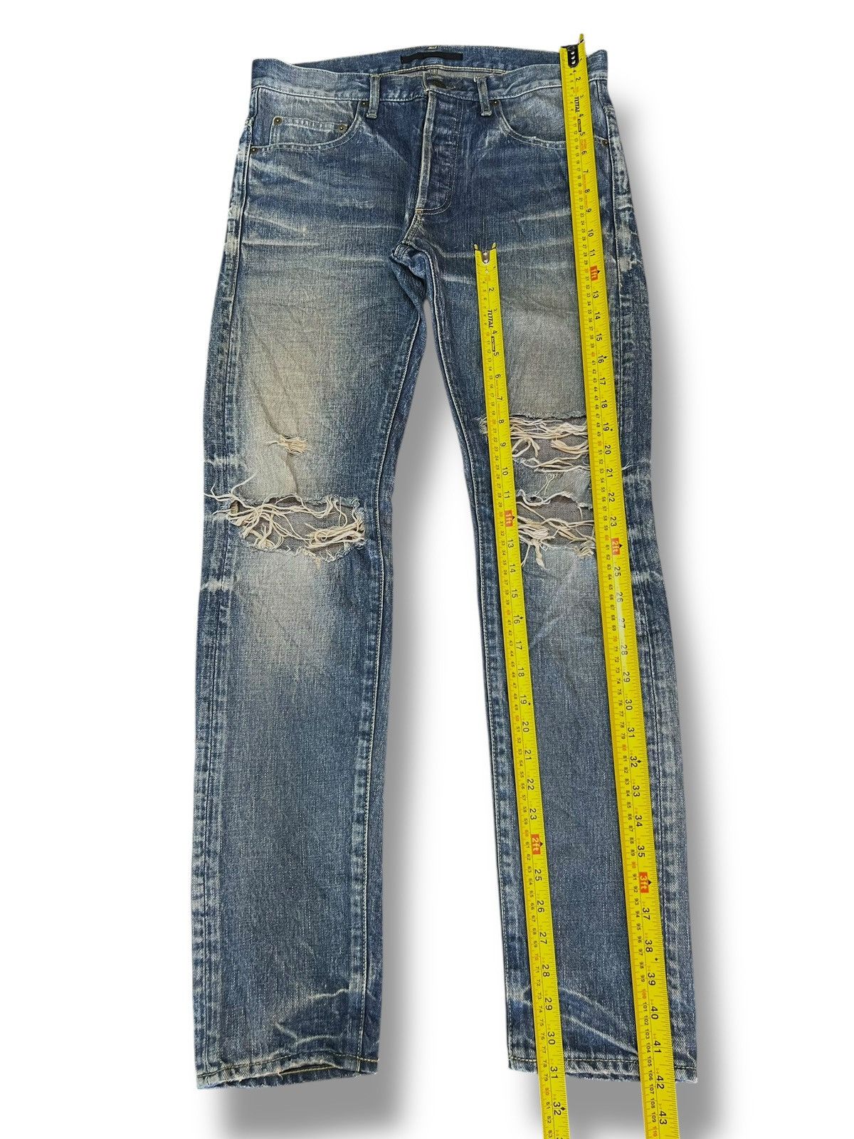 Japanese Brand Vintage HL Heddie Lovu Over Distressed Mad Punk Skinny Jeans Size US 33 - 8 Thumbnail
