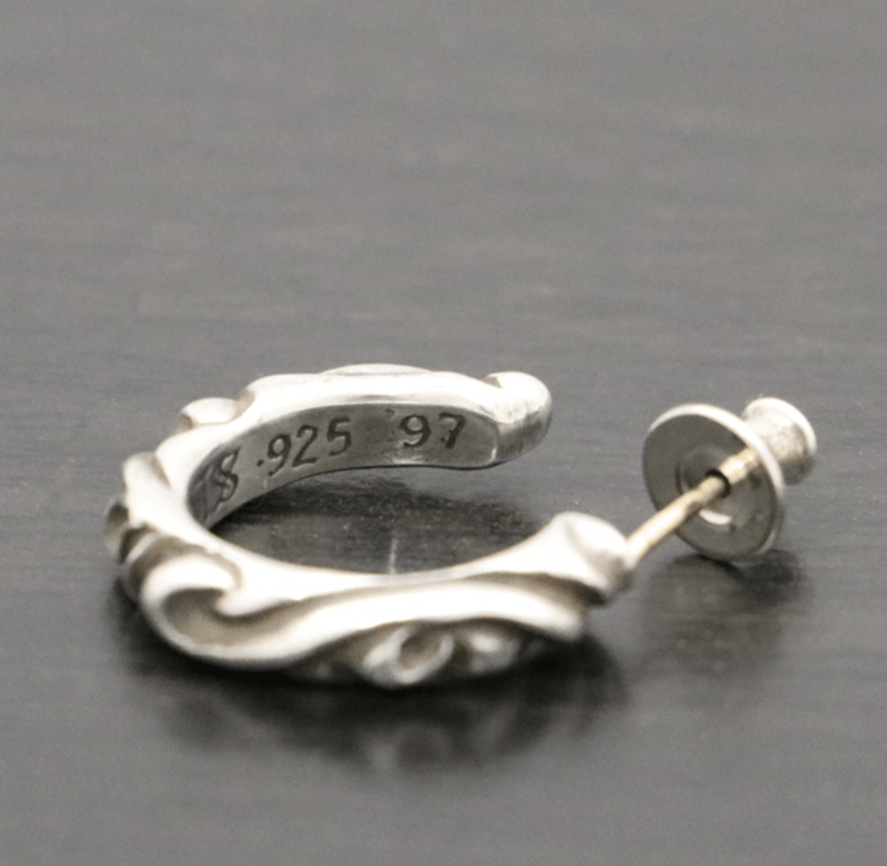 (。・ω・。)専用CHROME HEARTS HOOP SCROLL Chrome Hearts Scroll Hoop Earring