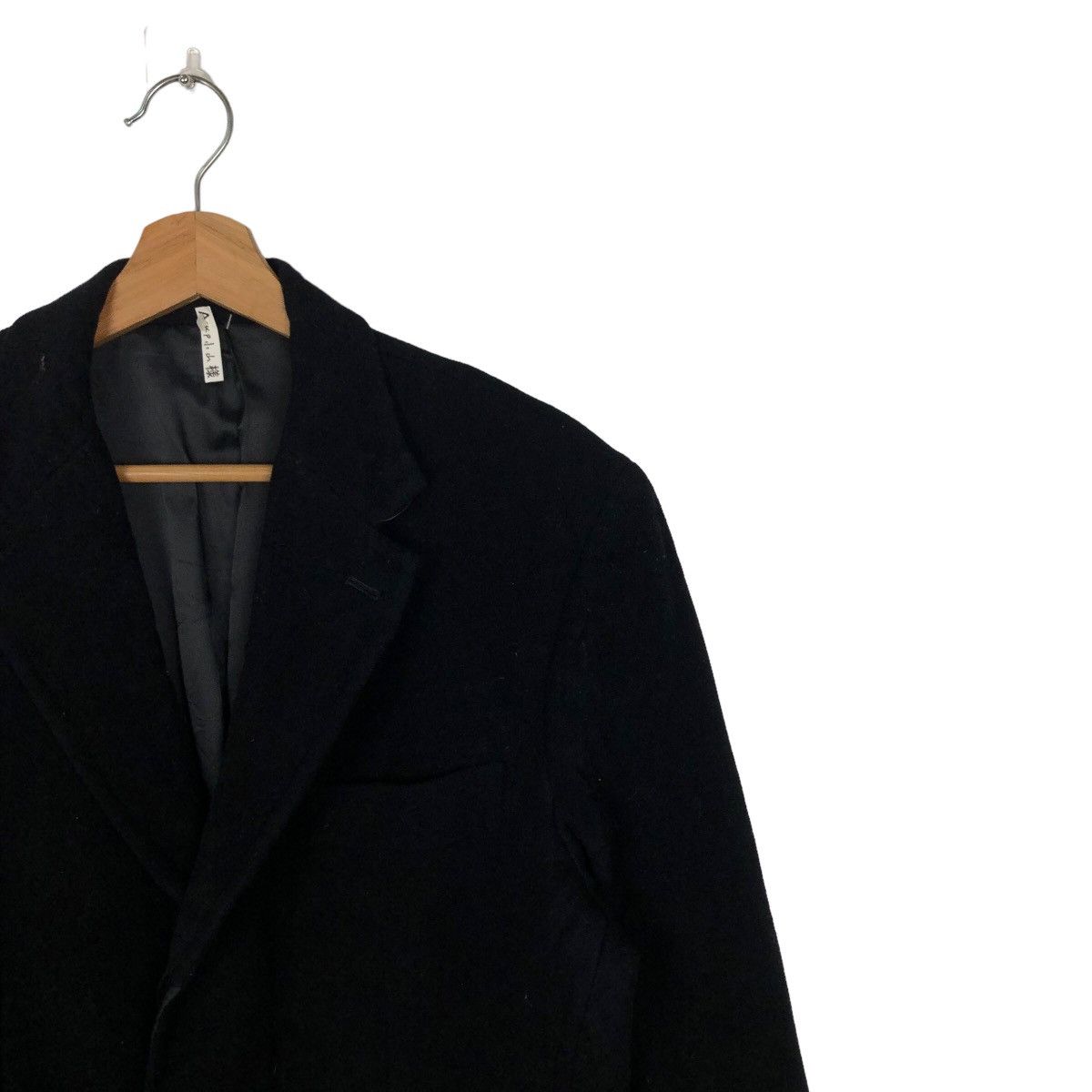 Comme Ca Ism RICH BLACK - HERRINGBONE WOOL DOUBLE BREAST LONG JACKET Size US M / EU 48-50 / 2 - 5 Thumbnail